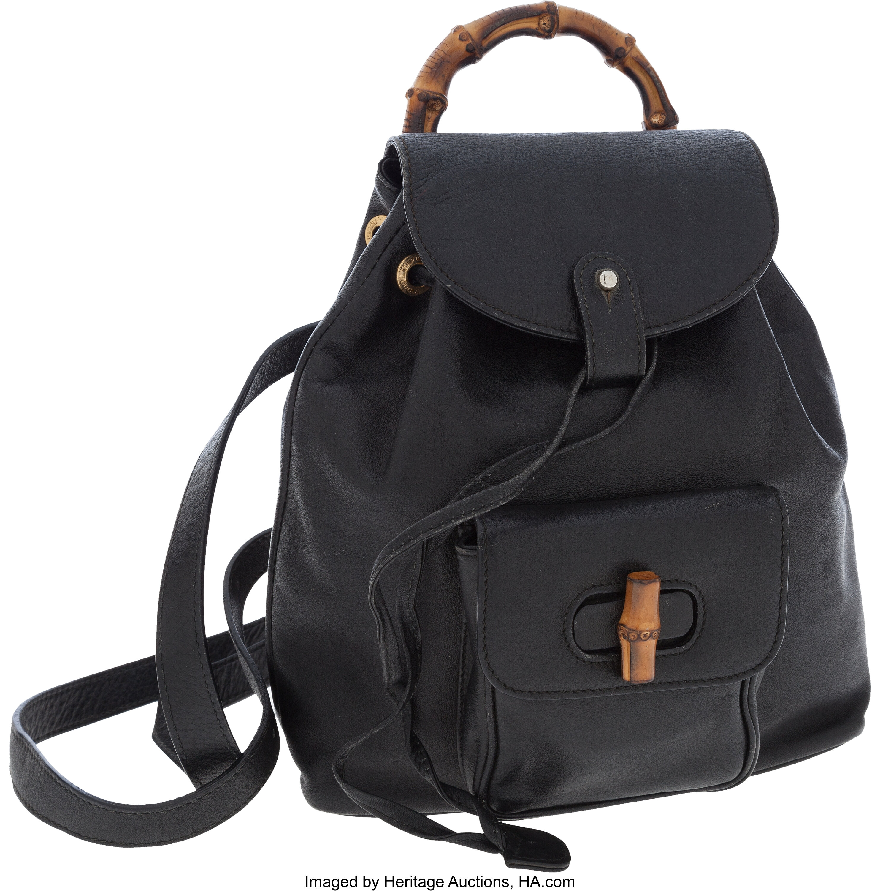 Gucci Bamboo Backpack Leather Mini Black