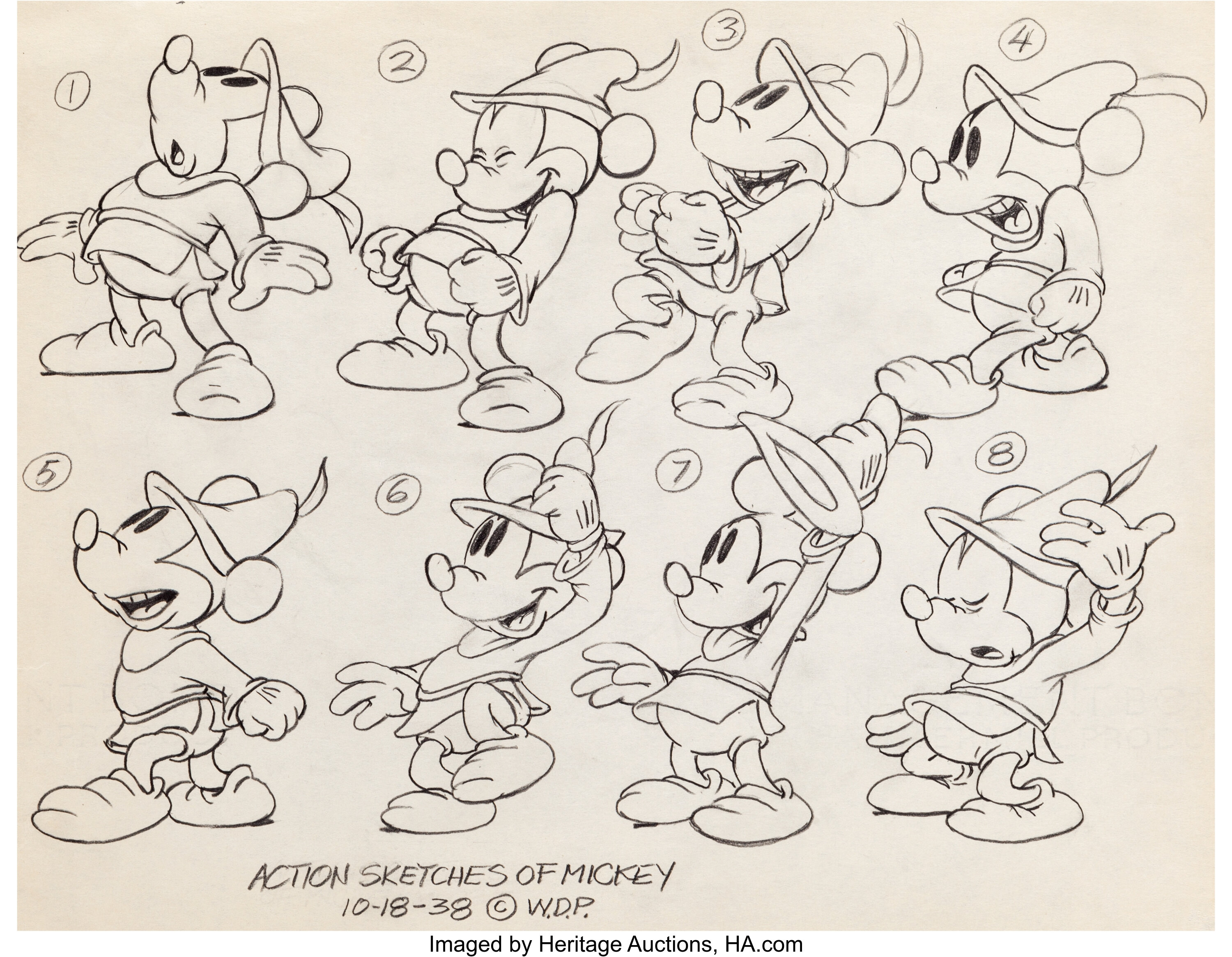 Brave Little Tailor Mickey Mouse Model Sheet Original Art Group | Lot ...