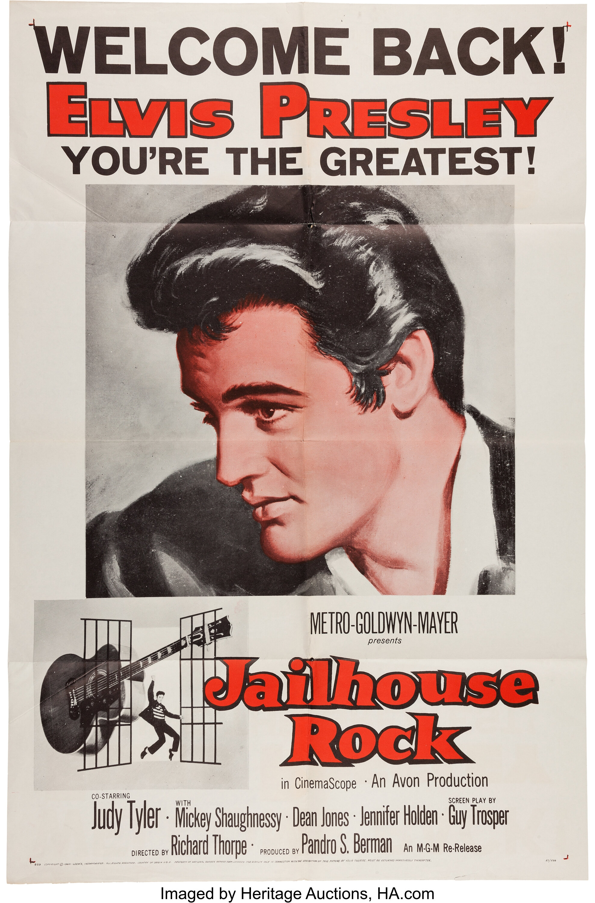 Elvis Presley Jailhouse Rock Movie Poster Mgm R 1960 Music Lot Heritage Auctions