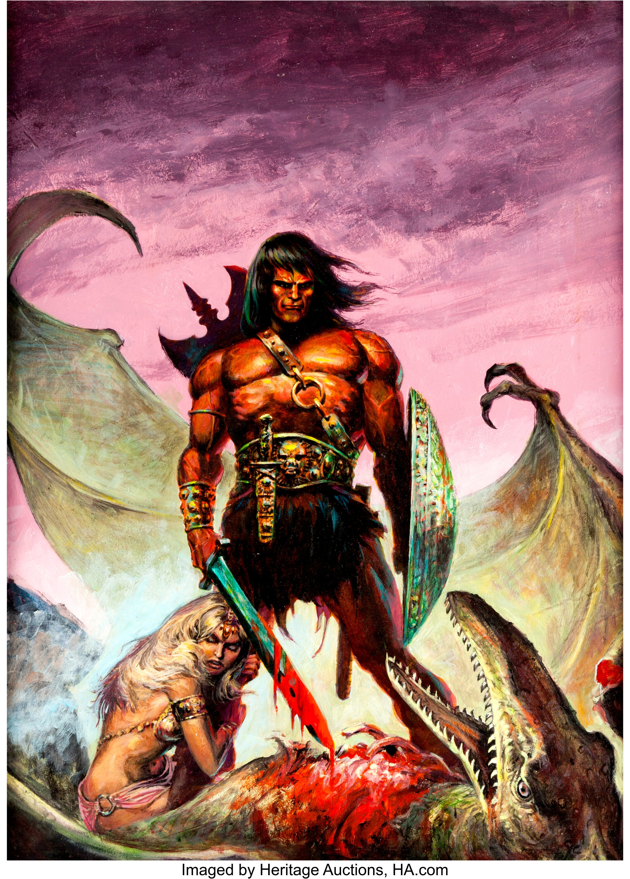 Earl Norem and Ernie Chan Savage Sword of Conan #17 Cover Painting ...