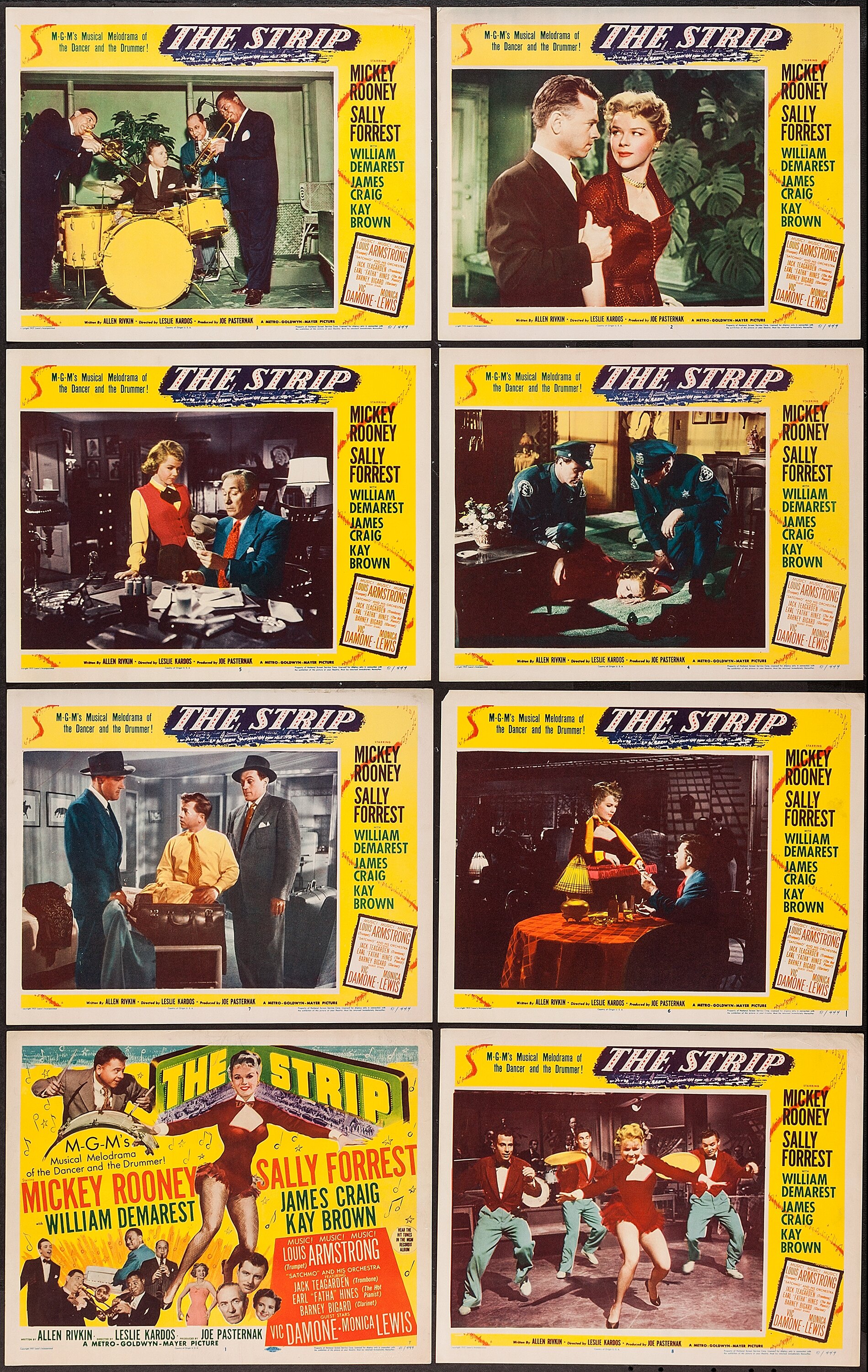 The Strip (MGM, 1951). Lobby Card Set of 8 (11