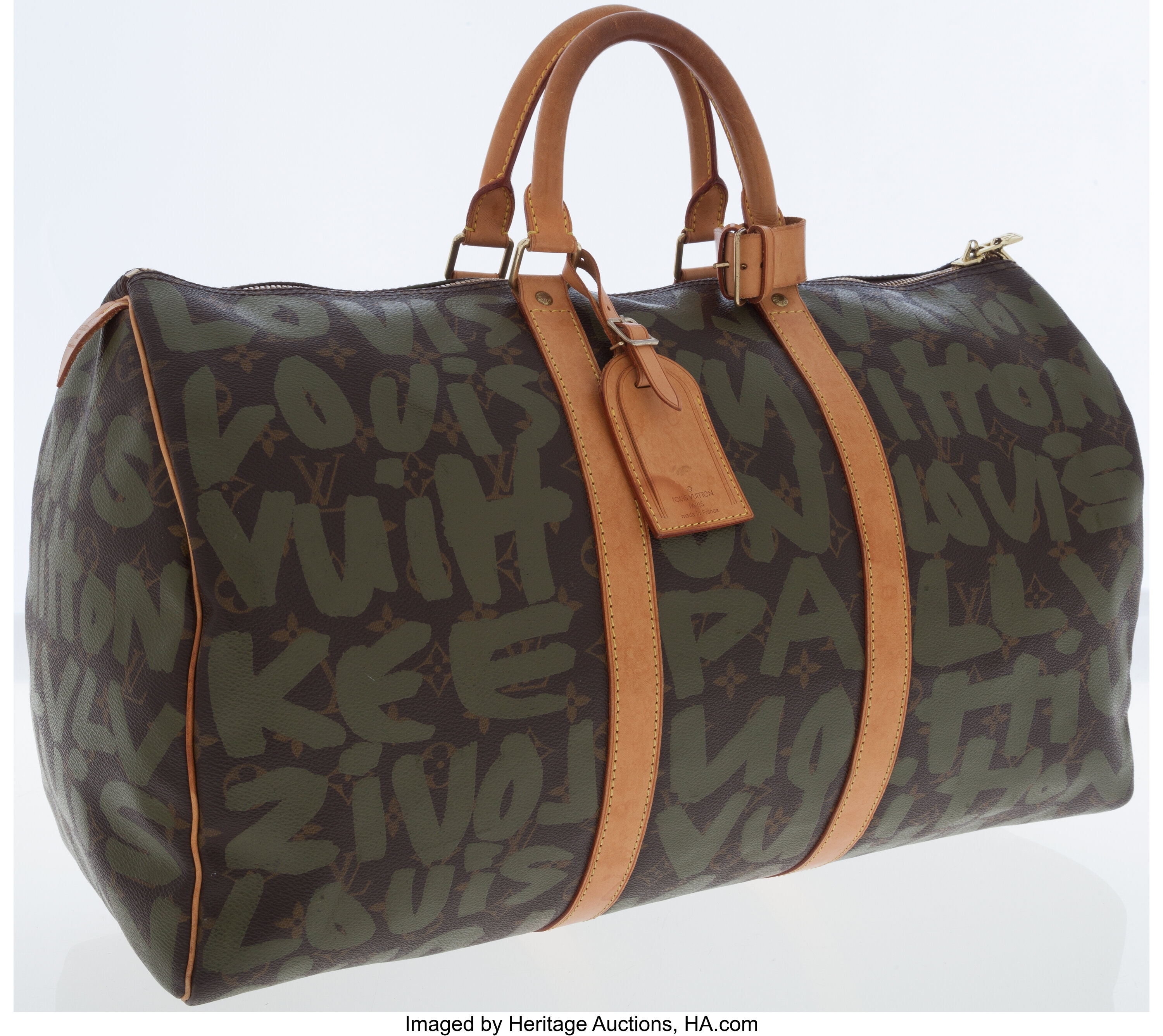 Louis Vuitton Keepall 50 Stephen Sprouse Graffiti Dark Green Weekend Travel  Bag