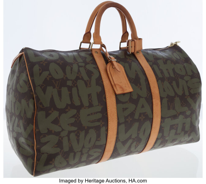 Stephen Sprouse x Louis Vuitton Green Monogram Graffiti Keepall 50