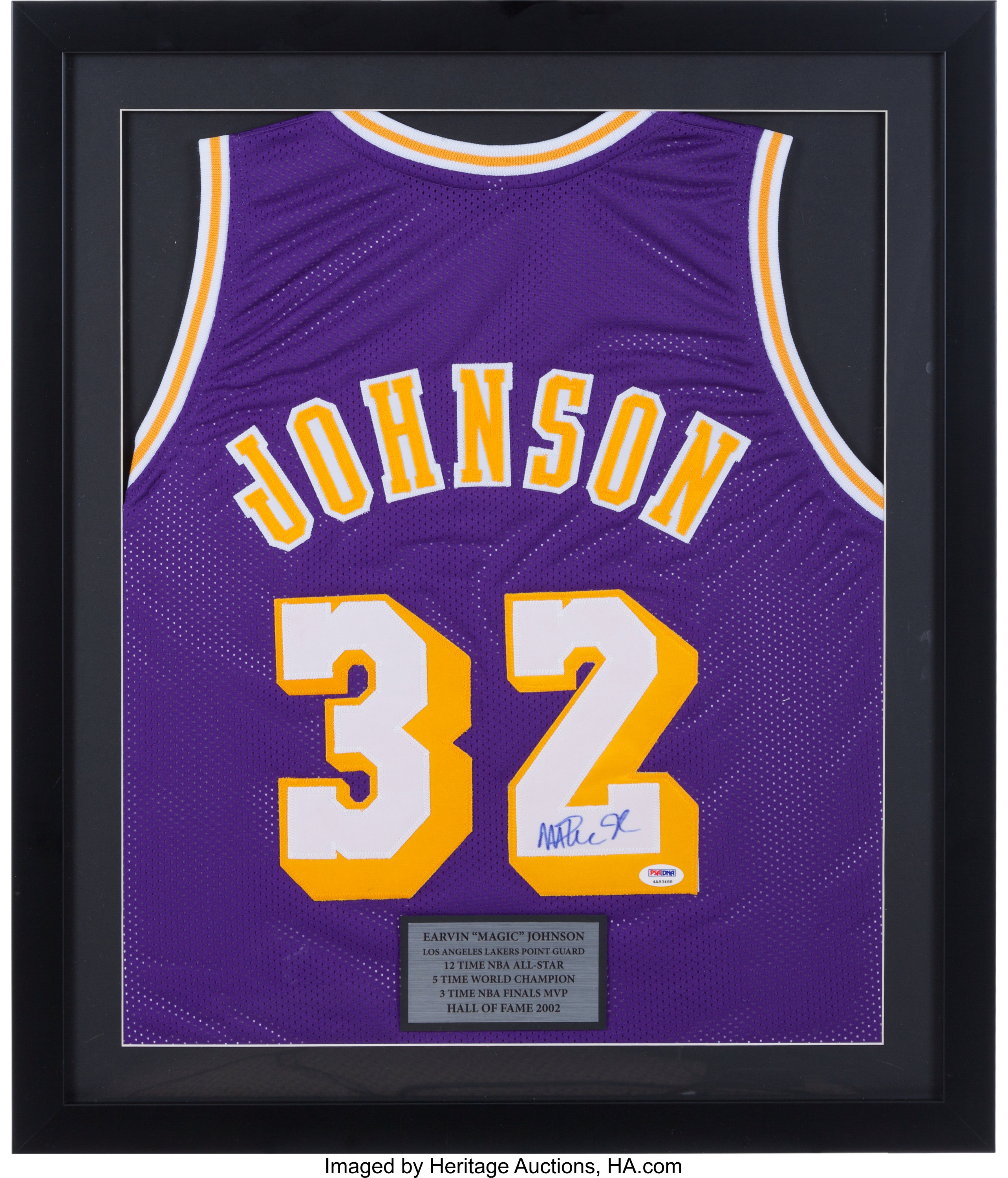 Sold at Auction: Magic Johnson Signed Jersey Framed PSA/DNA Certified