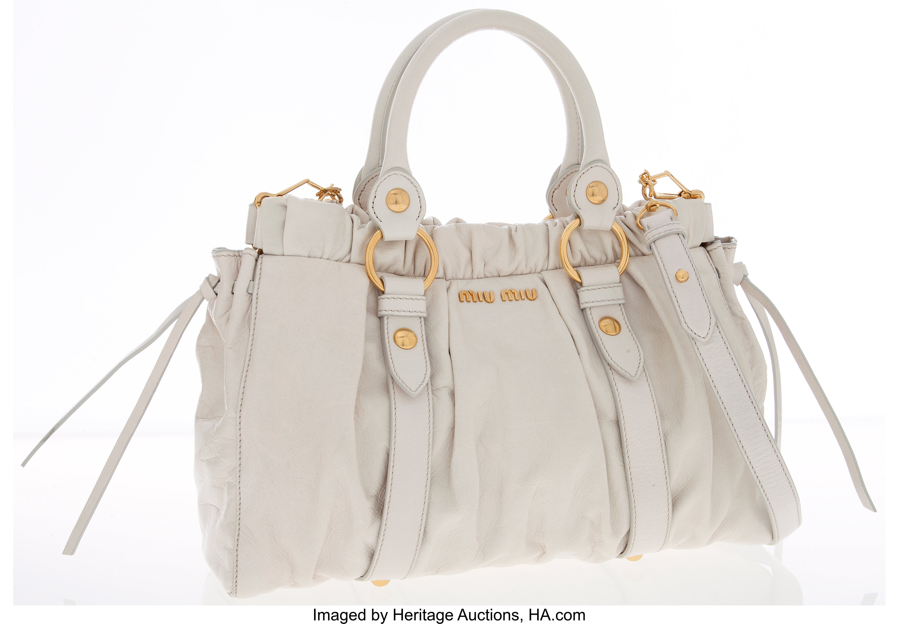 Miu Miu, Bags, Miu Miu Medium Nude Top Handle Leather Bag