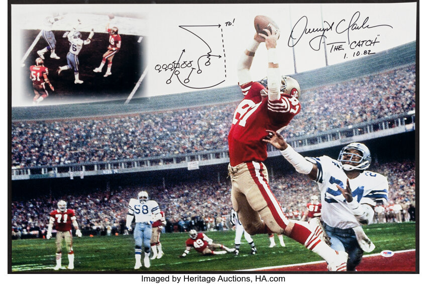 Dwight Clark Signed Oversized The Catch Photograph, With, Lot #44140