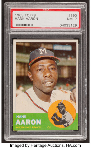 Hank Aaron 1963 Topps Card #390