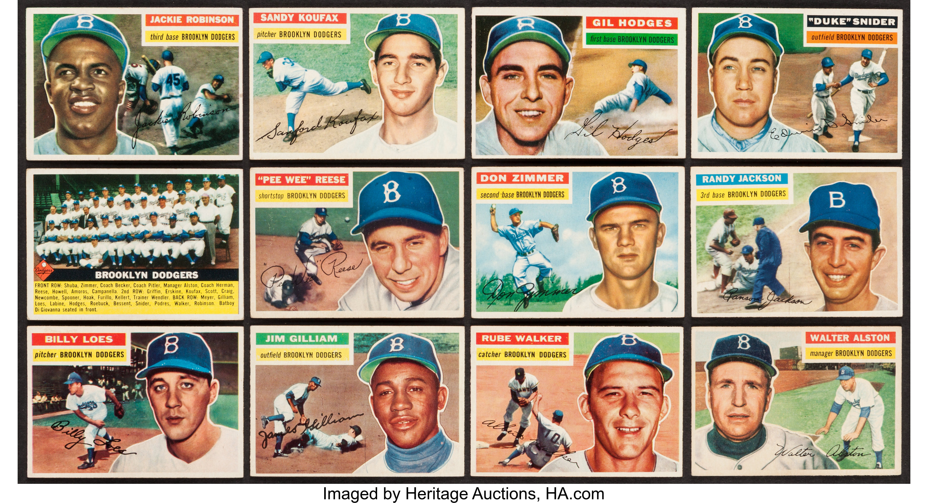 1956, Pee Wee Reese, Topps Baseball Card (Brooklyn Dodgers) Vintage