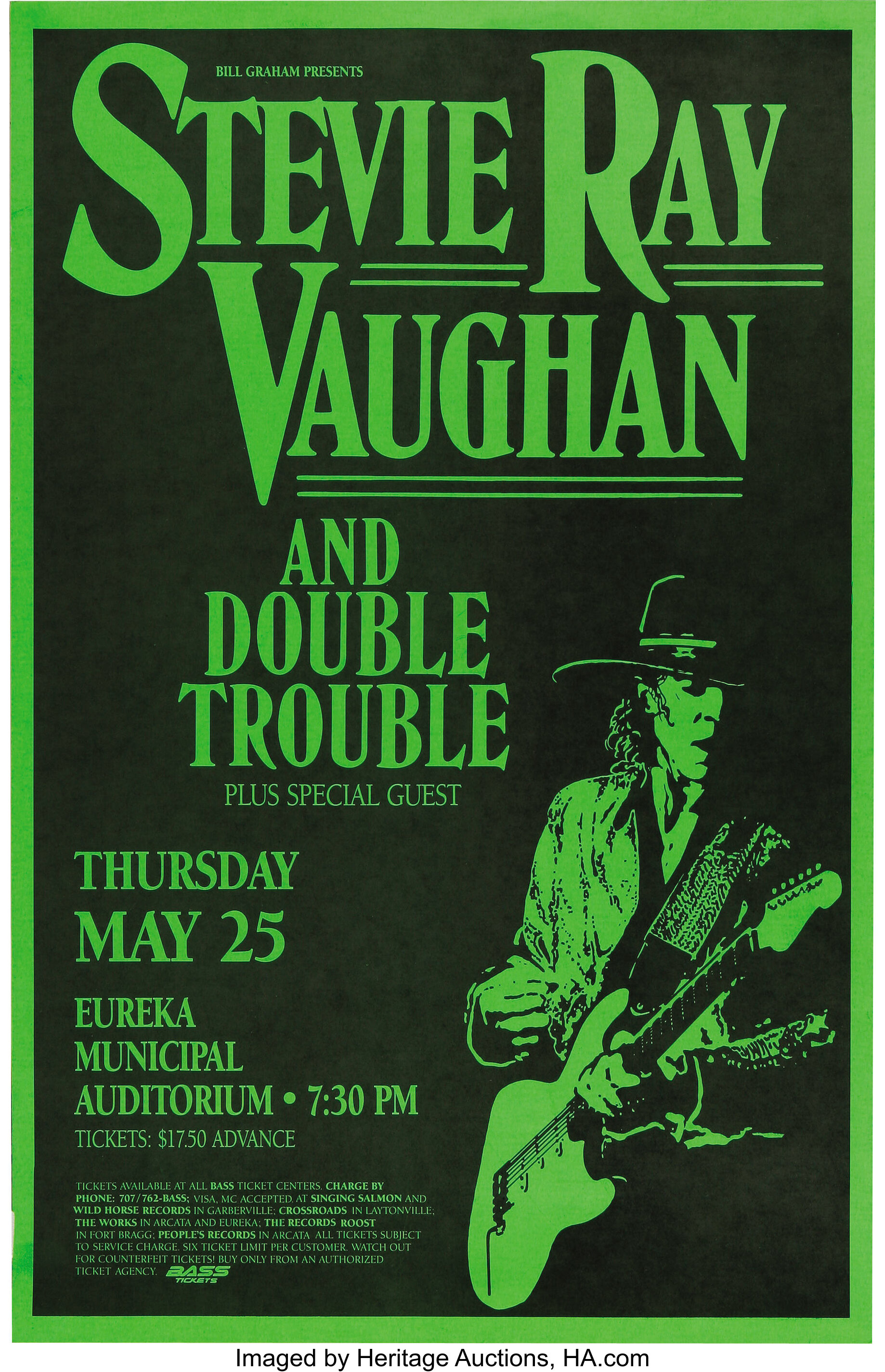 Stevie Ray Vaughan Concert Poster Group (1989-91). This lot | Lot ...