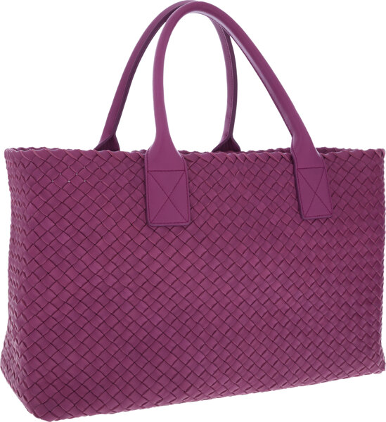 Bottega Veneta Purple/Black Woven Nappa Intrecciato Leather Chain Tote Bag