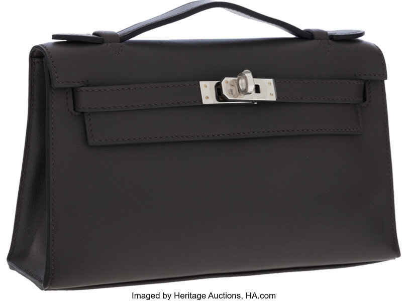 Hermes Kelly Pochette Menthe Swift Palladium Hardware