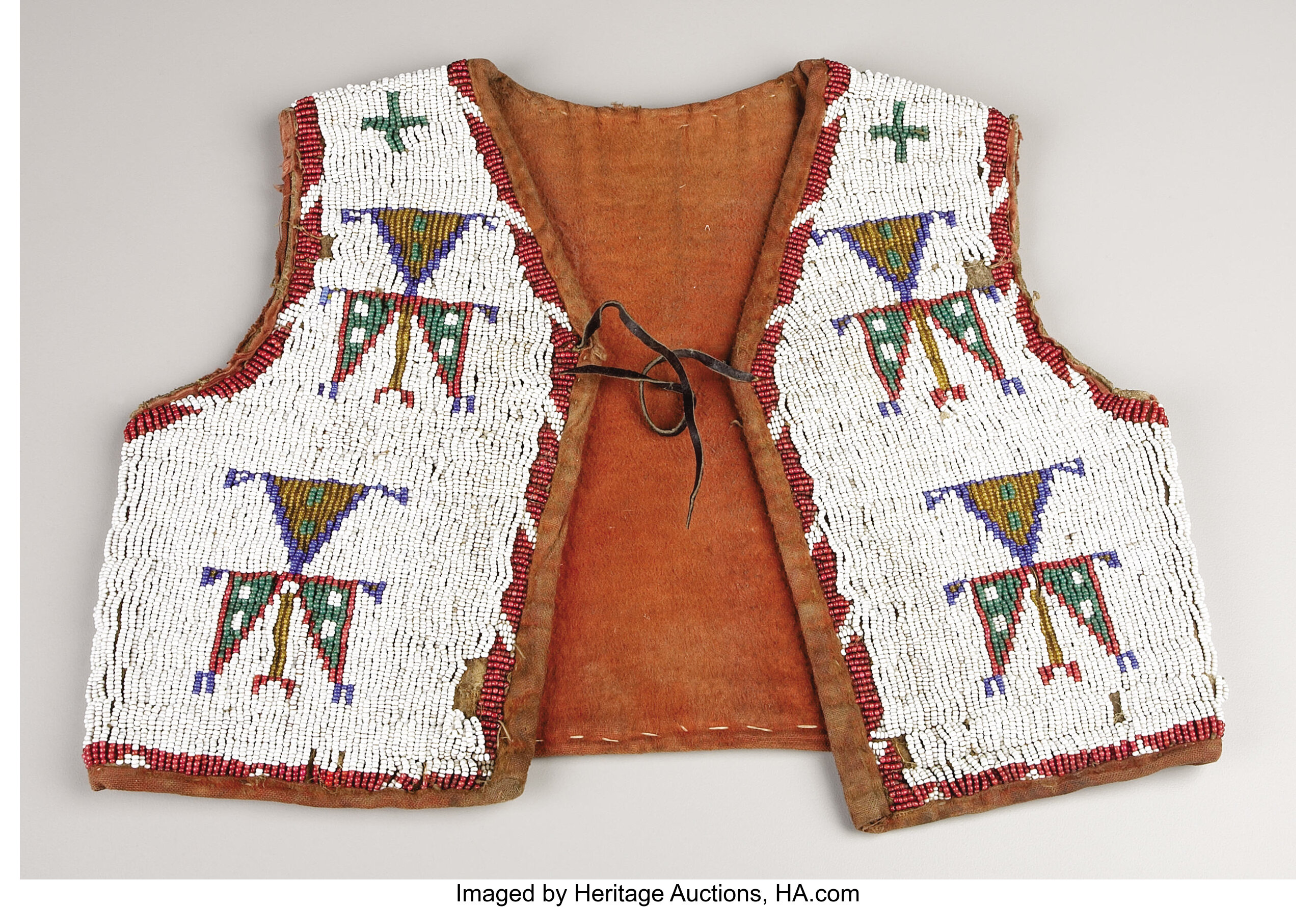 A Sioux Boys Beaded Hide Vest C 1890 Other Lot 77230