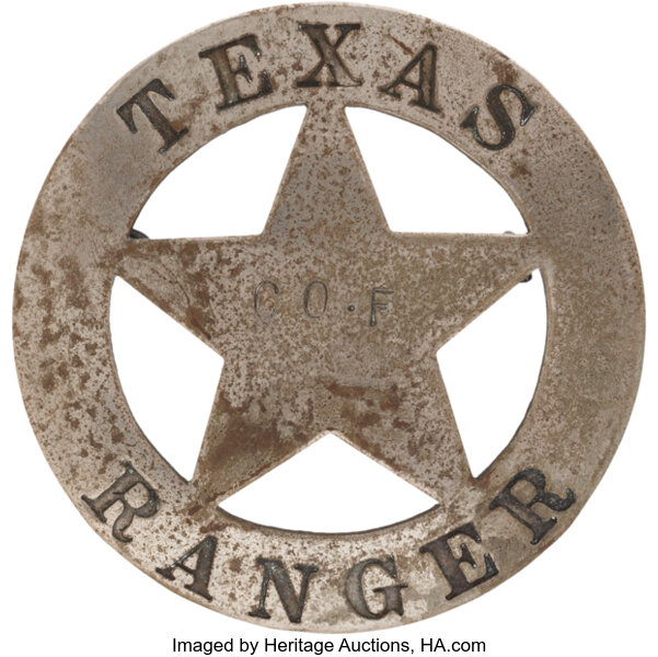 Texas Rangers circle star cut-out badge - Badges - Western and