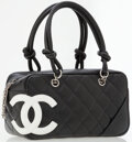 Chanel Black & White Quilted Lambskin Leather Cambon Bowling Bag., Lot  #76028