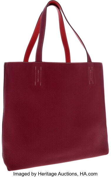 Hermes Double Sens Shopping Bag in Pink Rubis and Bougainvillea