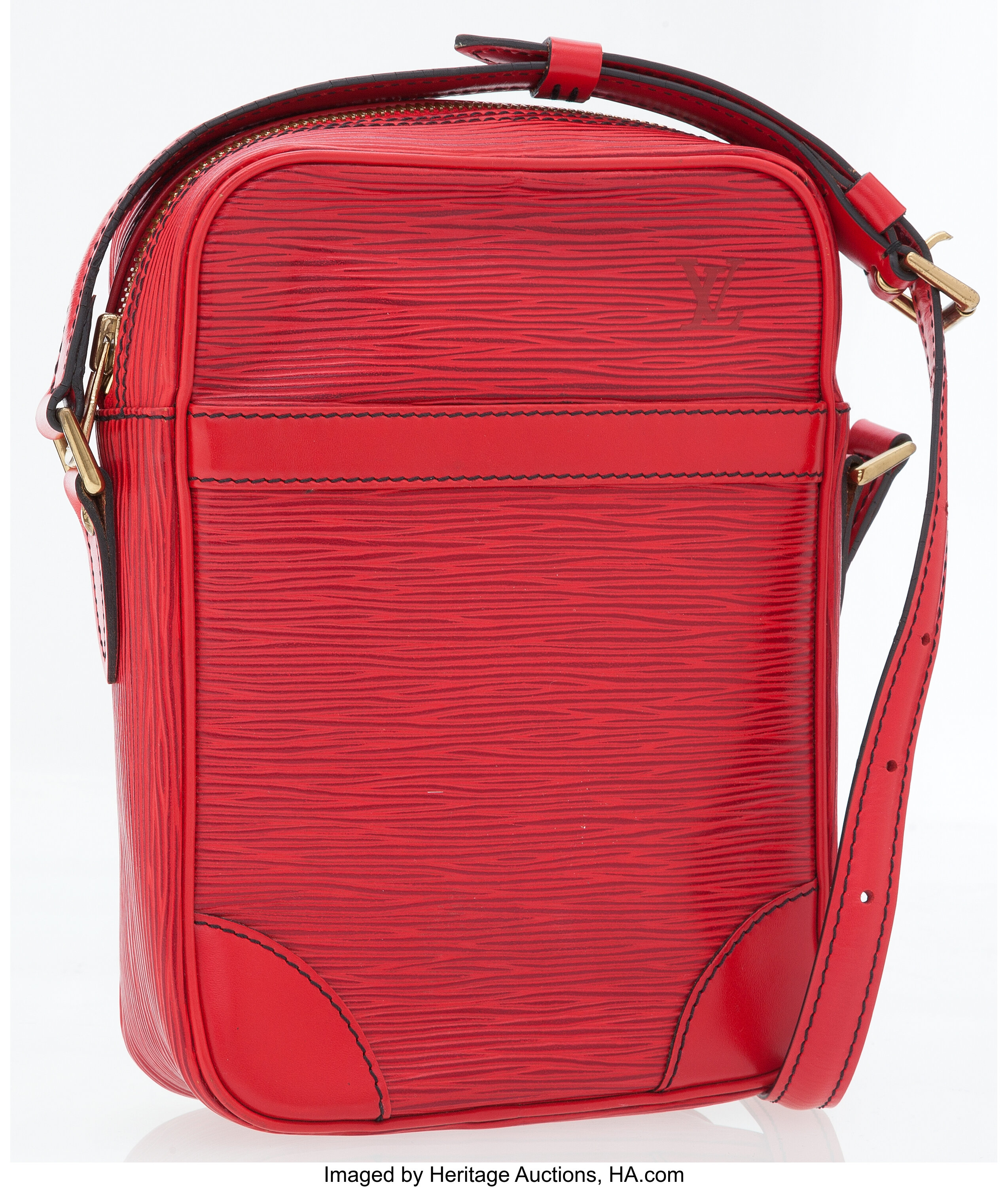 Louis Vuitton Castillan Red Epi Leather Danube Crossbody Bag . , Lot  #76046