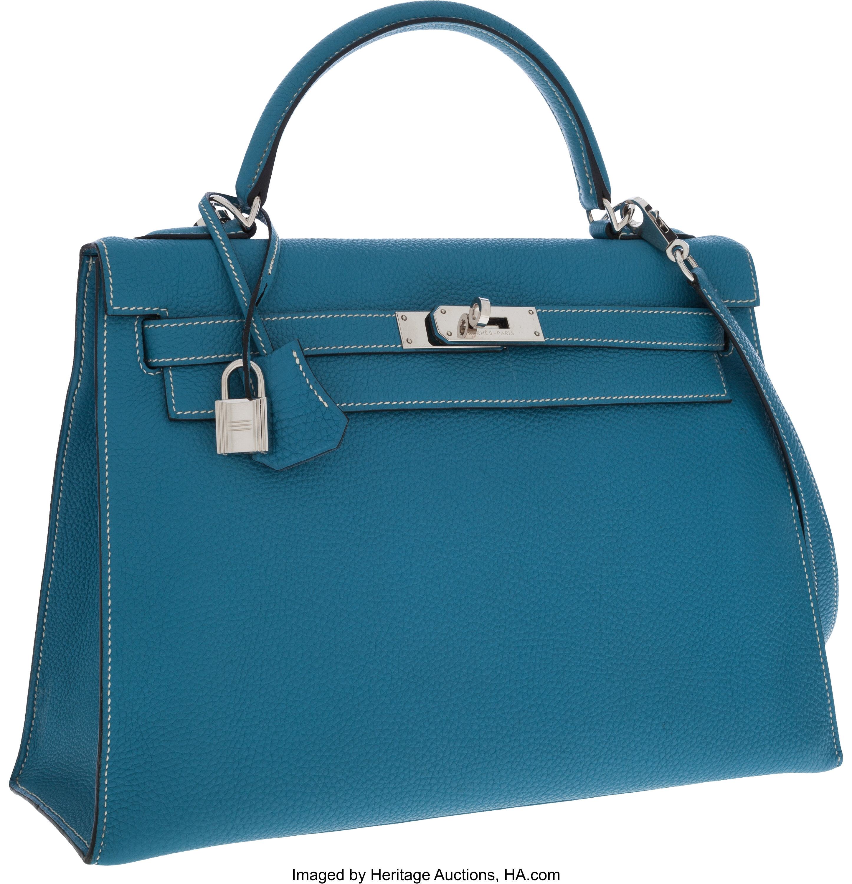 Sold at Auction: Hermes Rare 35cm Birkin Bag in Feu Taurillon