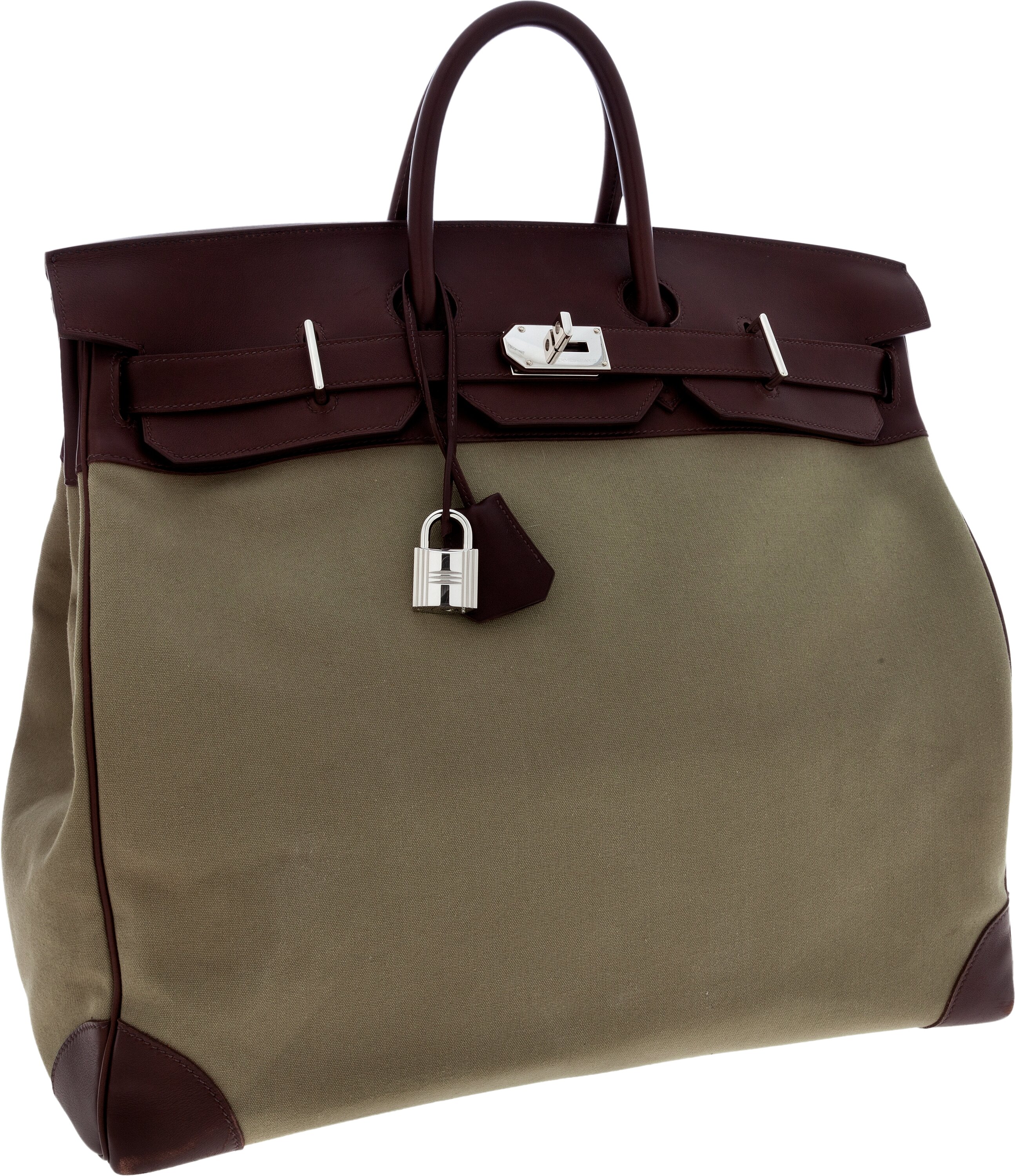 Hermes 50cm Canvas and Leather Travel Bag, 1stdibs.com