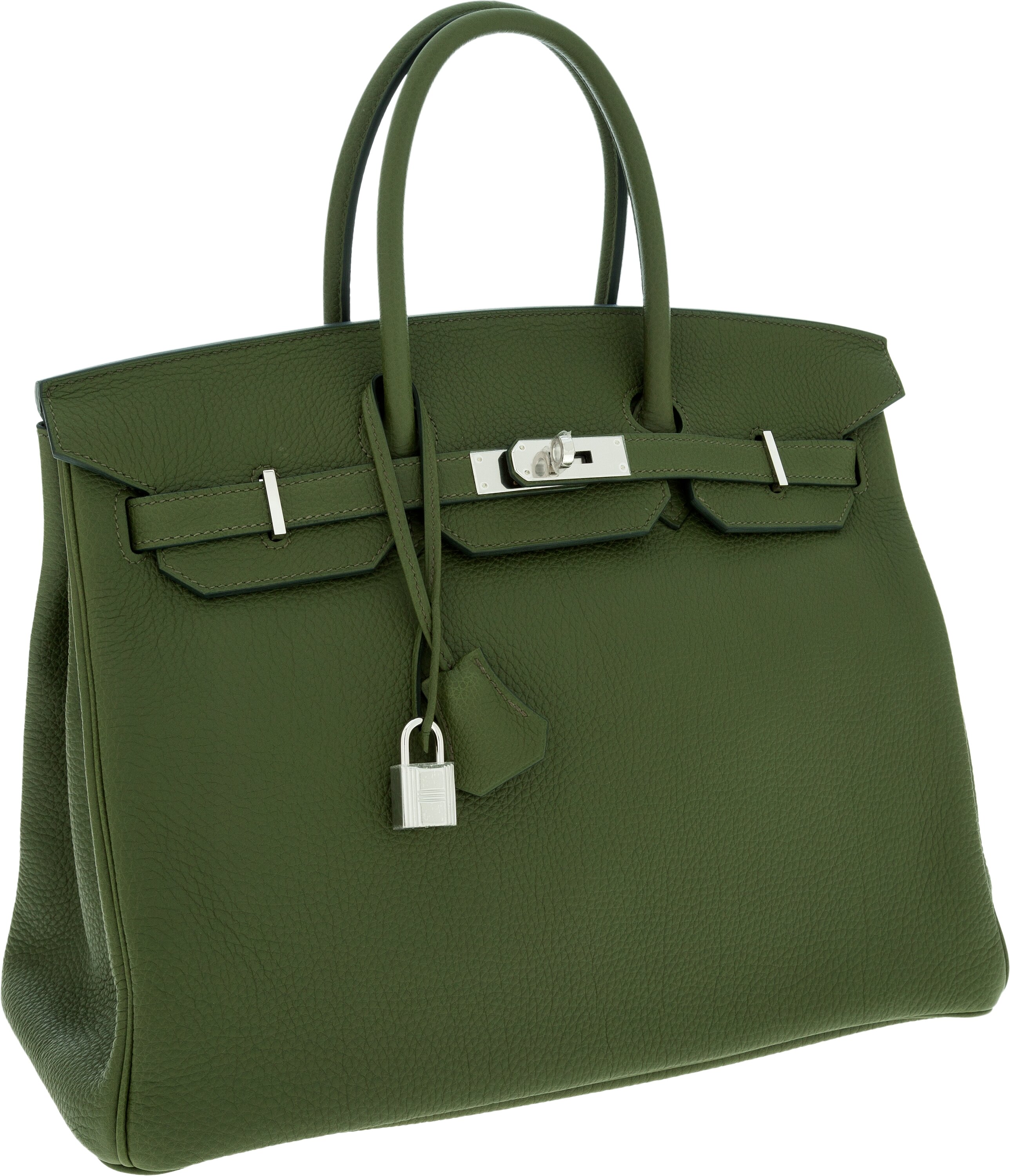 Hermes 35cm Vert Canopee Togo Leather Birkin Bag with Palladium, Lot  #64431