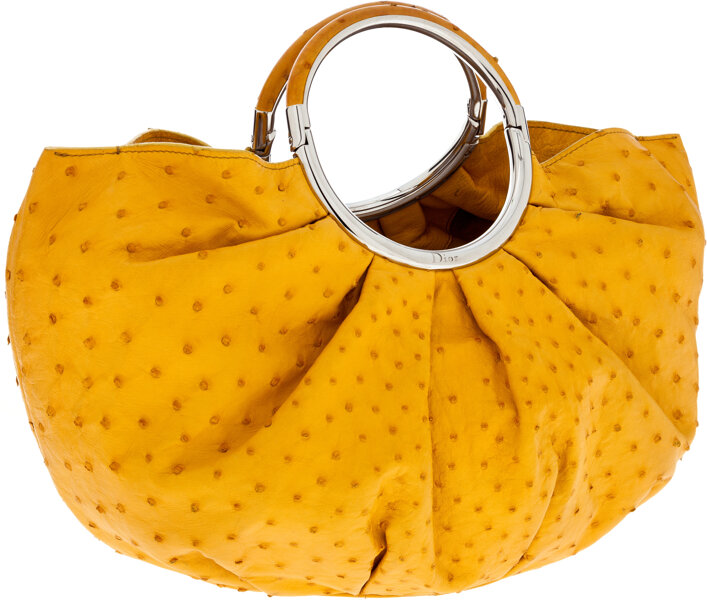 Clutch bag Dior Yellow in Wicker - 36109465