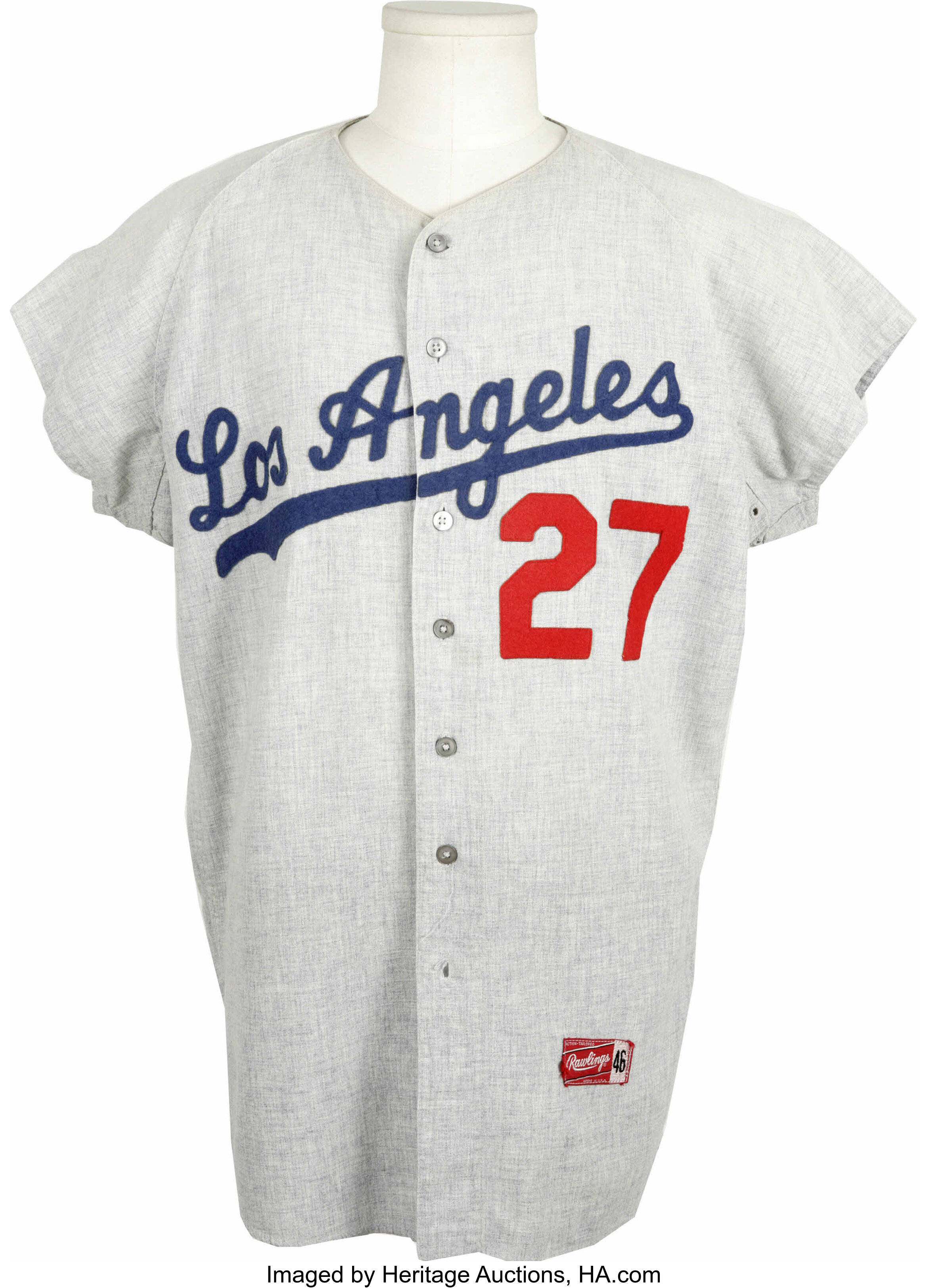 1965 Willie Crawford Game Used Jersey. Worn by outfielder Willie, Lot  #64127