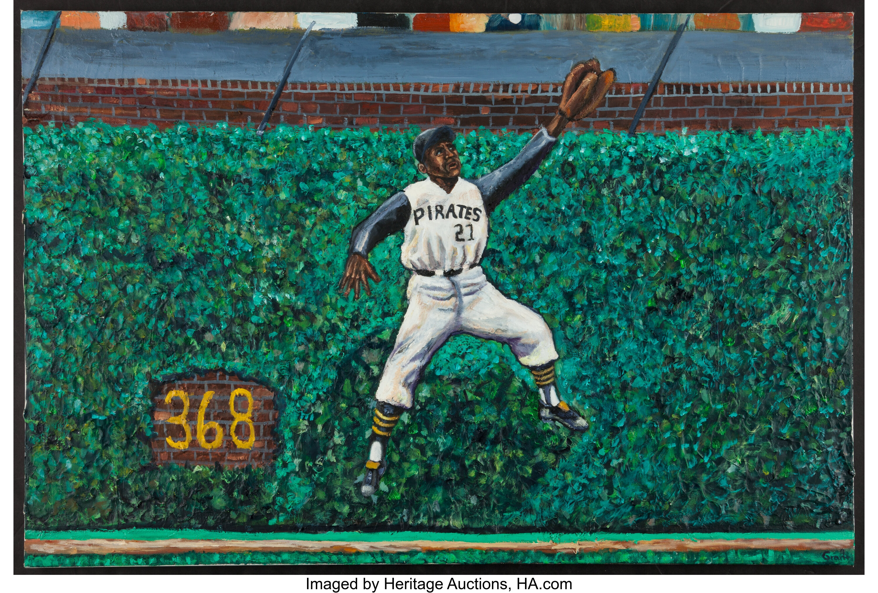 At Auction: Authentic Roberto Clemente 16 x 20 Artist 1st