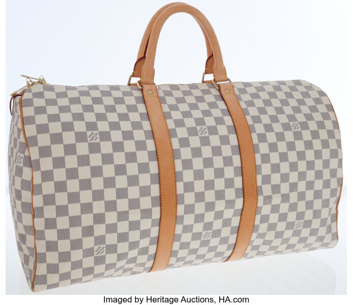 Sold at Auction: Louis Vuitton, Louis Vuitton Black and Grey Checked Duffel  Bag