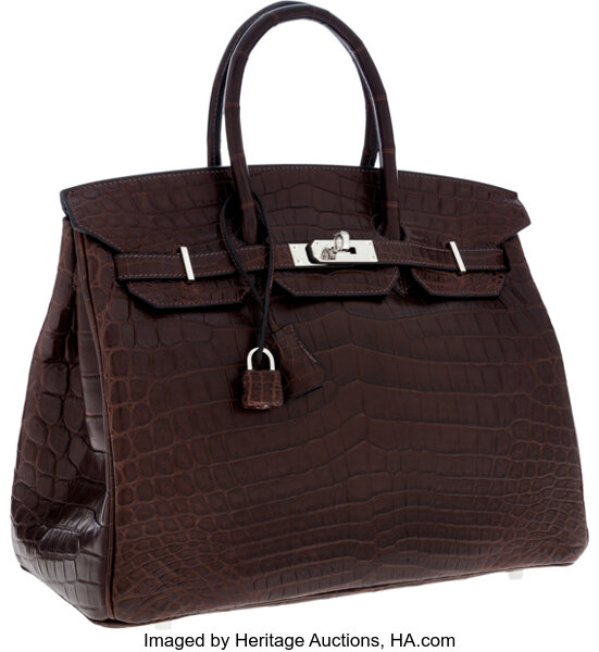 Hermes Birkin Beton 35cm, Matt Nilo Croc with Palladium Hardware