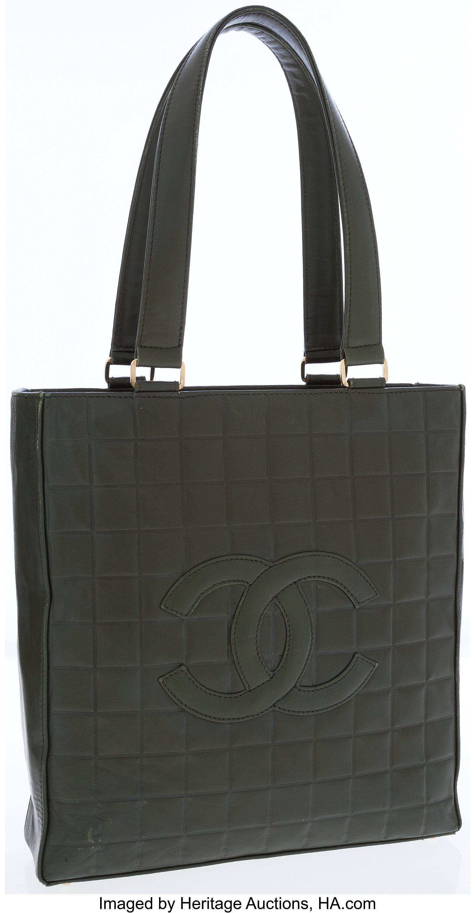 Chanel Olive Green Lambskin Quilted Tote Bag with CC Logo. ... | Lot #78015  | Heritage Auctions