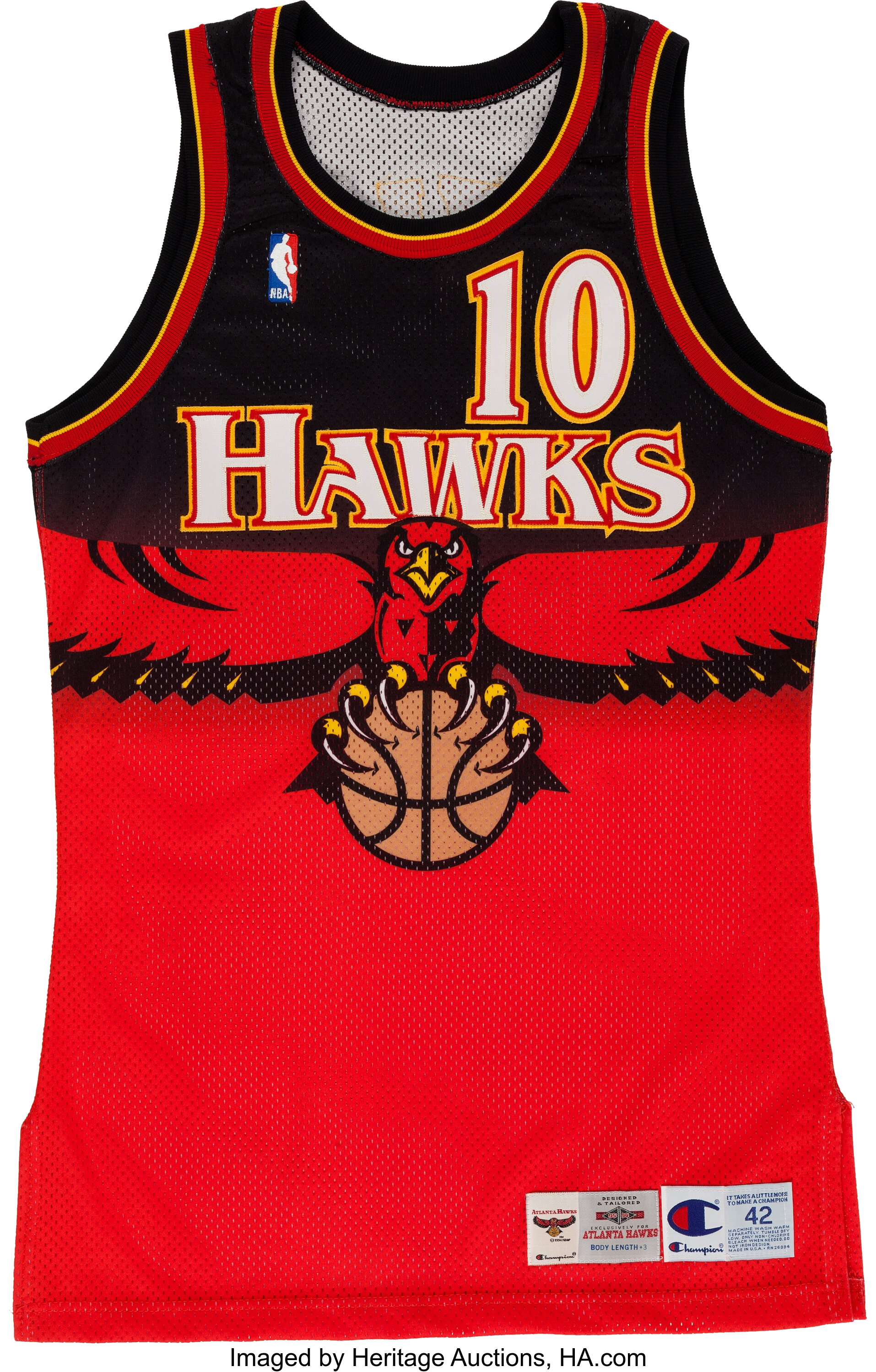 1995 96 Mookie Blaylock Game Worn Atlanta Hawks Jersey Lot 439 Heritage Auctions
