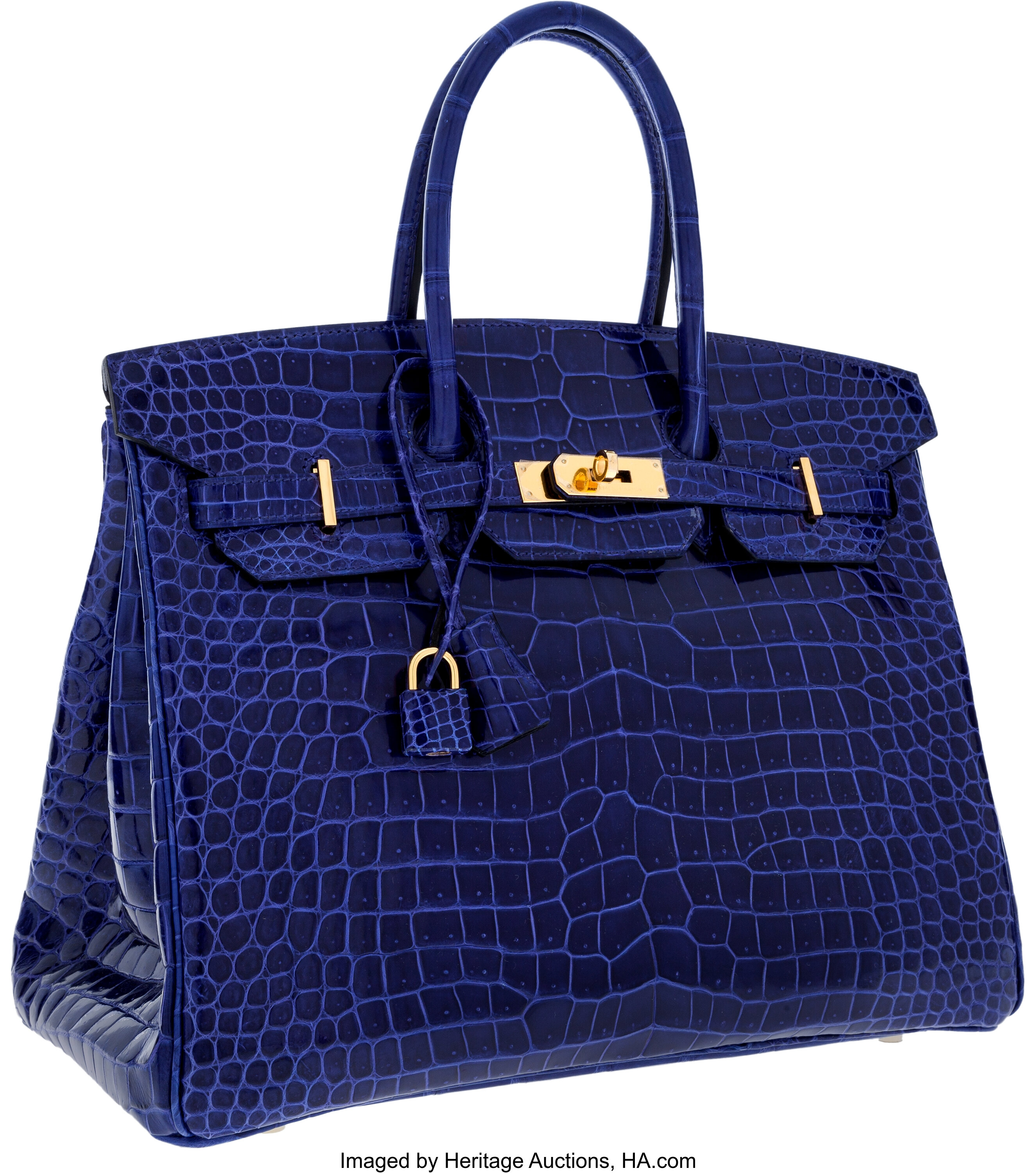 Hermes Indigo Matte Alligator Birkin Bag with Gold Hardware, 35cm