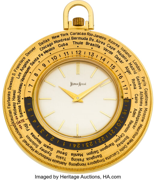 Luxor World Time Pocket Watch For Neiman Marcus. Timepieces