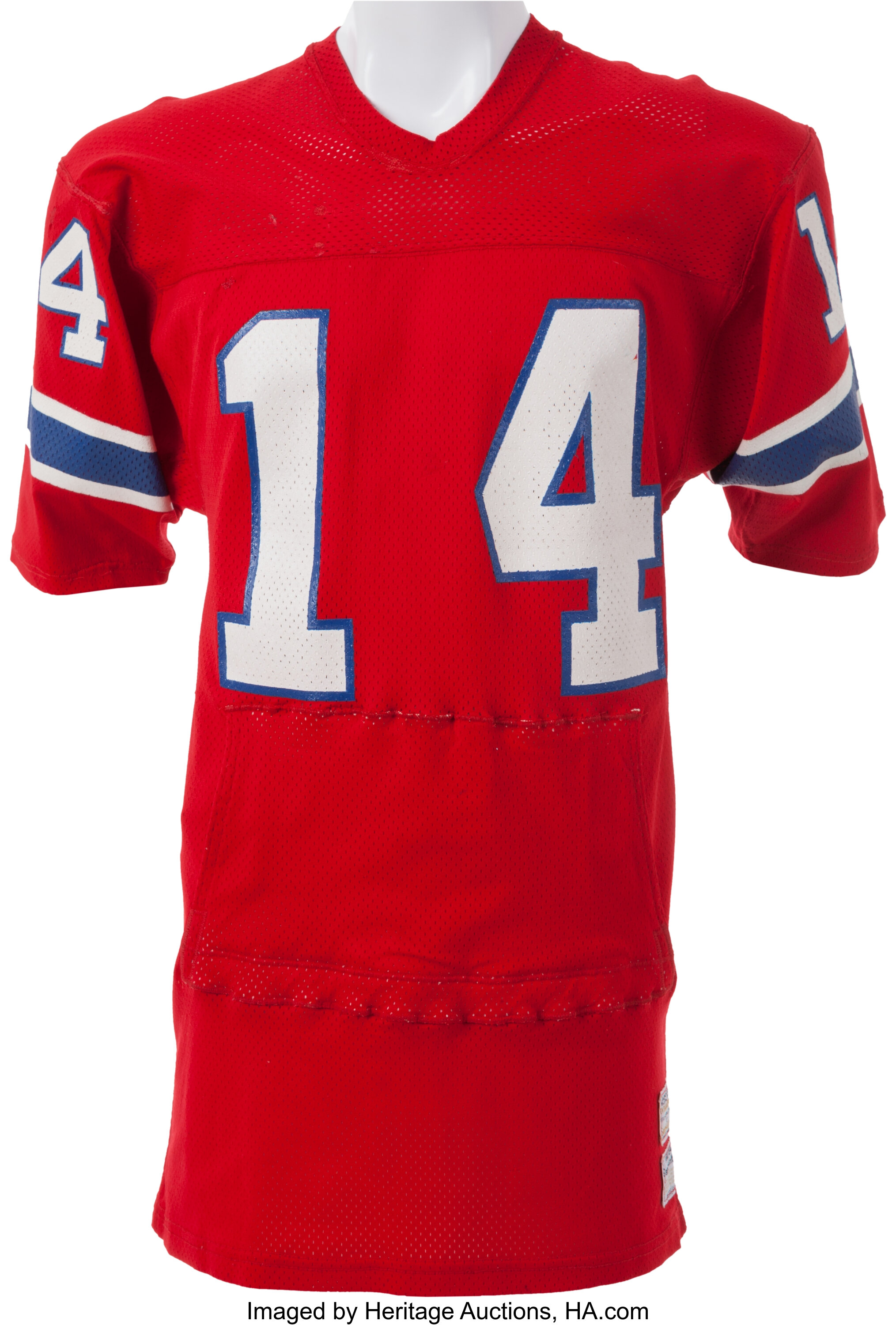 Lot Detail - Late 1980s Steve Grogan New England Patriots Game-Used Jersey  (Repair)