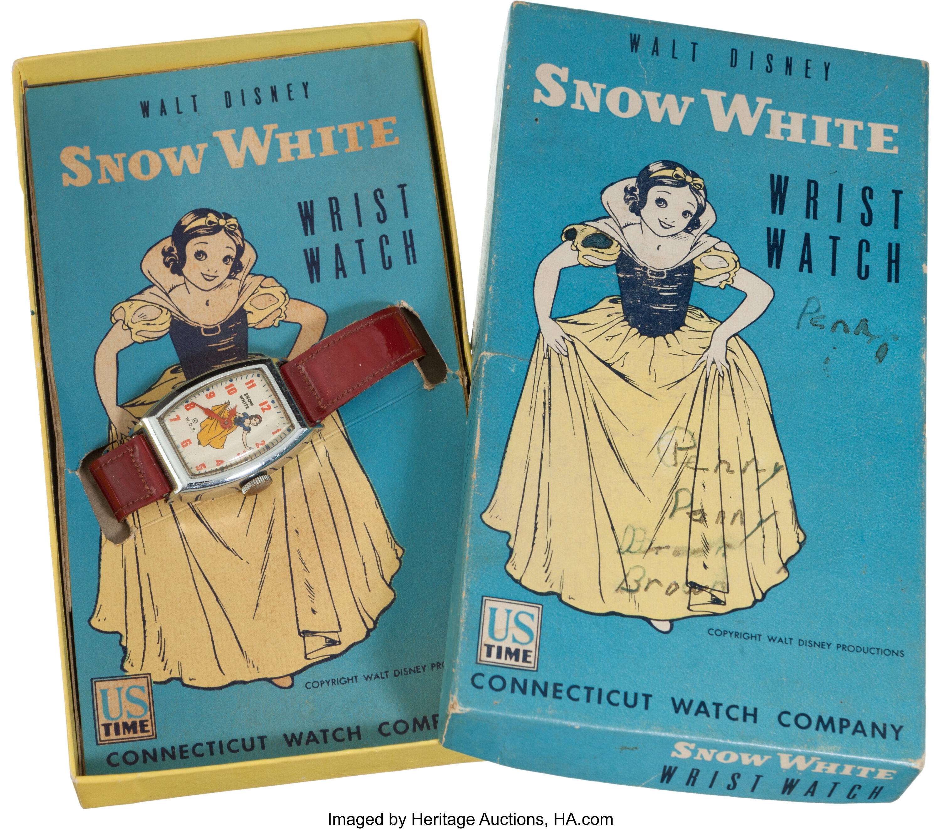 Snow White Boxed Wrist Watch (U. S. Time, 1947).... Memorabilia