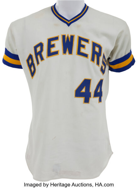 1976 Hank Aaron Game Worn Milwaukee Brewers Jersey.  Baseball, Lot  #82145