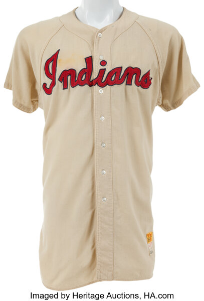 1956 Herb Score Game Worn Cleveland Indians Jersey. Baseball, Lot  #82107