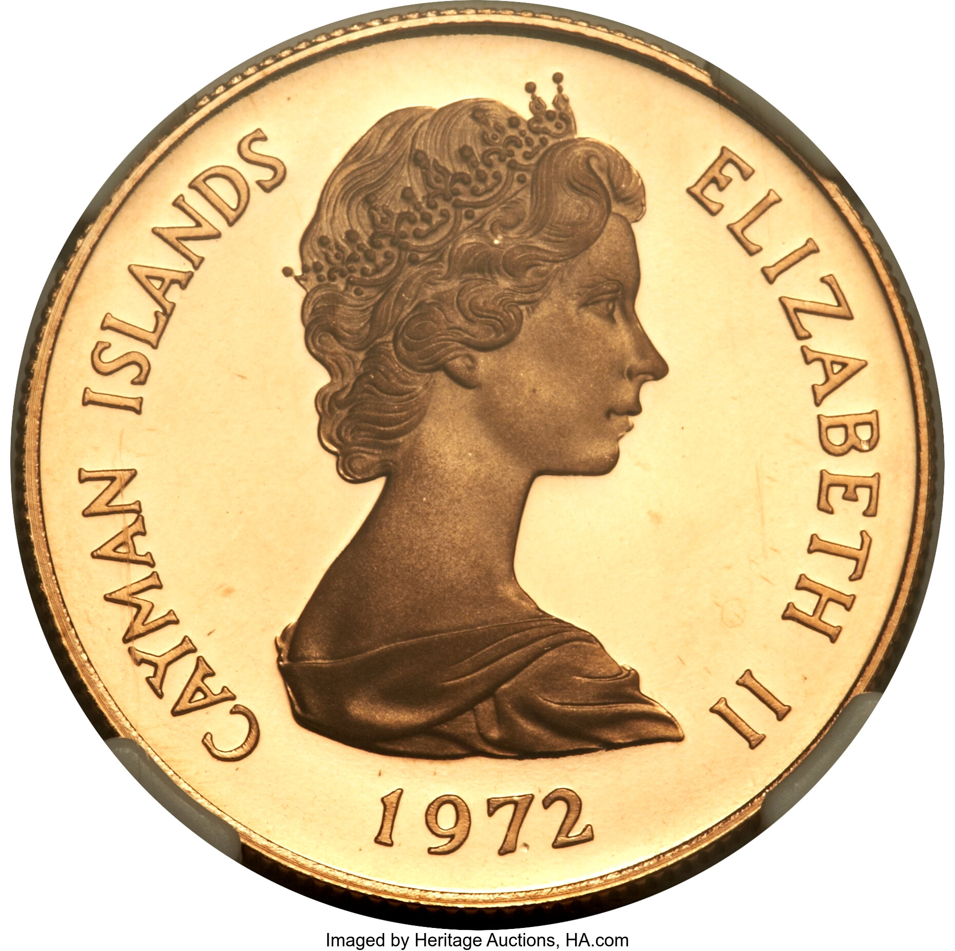 Cayman Islands: Elizabeth II Proof gold 25 Dollars 1972,... Cayman