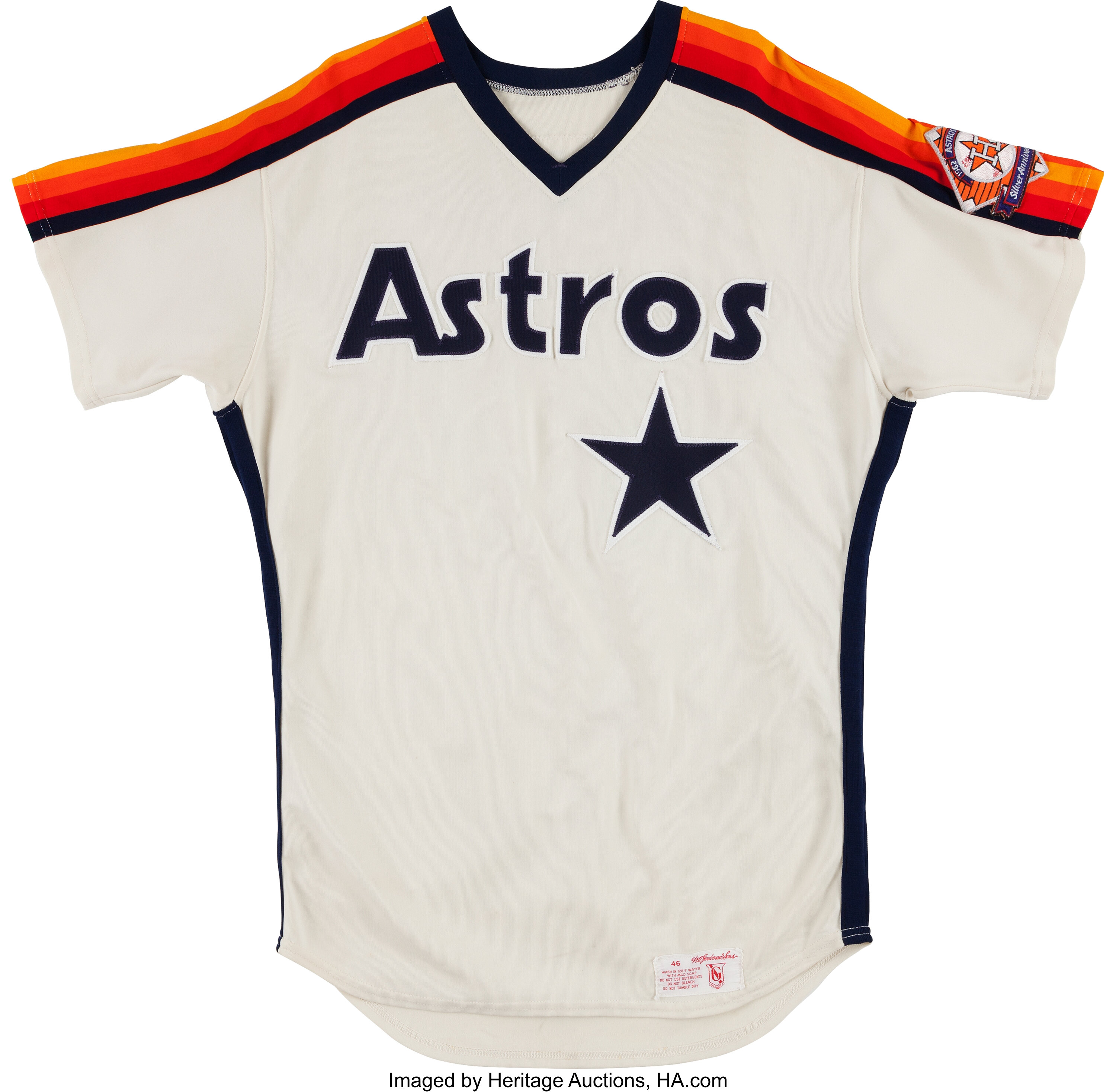 1986-93 Houston Astros #18 Game Used Navy Jersey ST BP XL DP34758