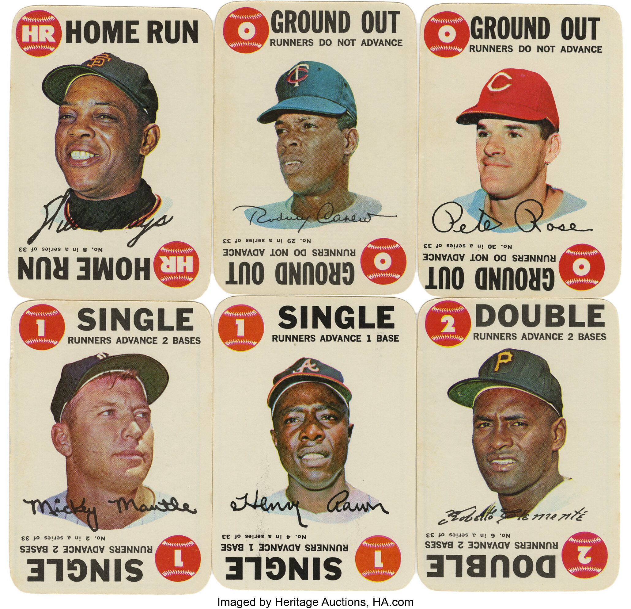 1968 Topps Baseball Game Cards Complete Set of 33, Very Good