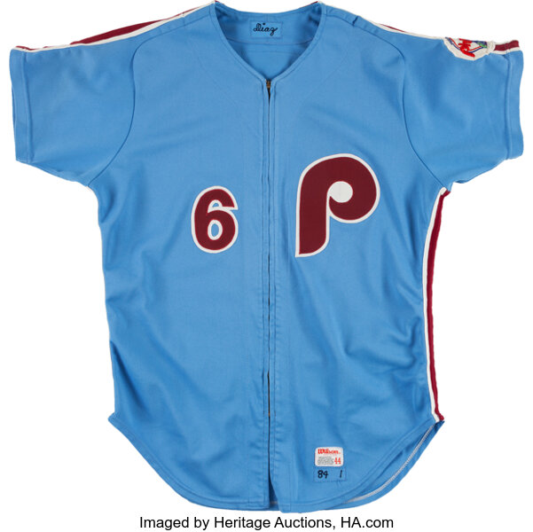 1984 Bo Diaz Game Worn Philadelphia Phillies Jersey. Baseball, Lot  #83231