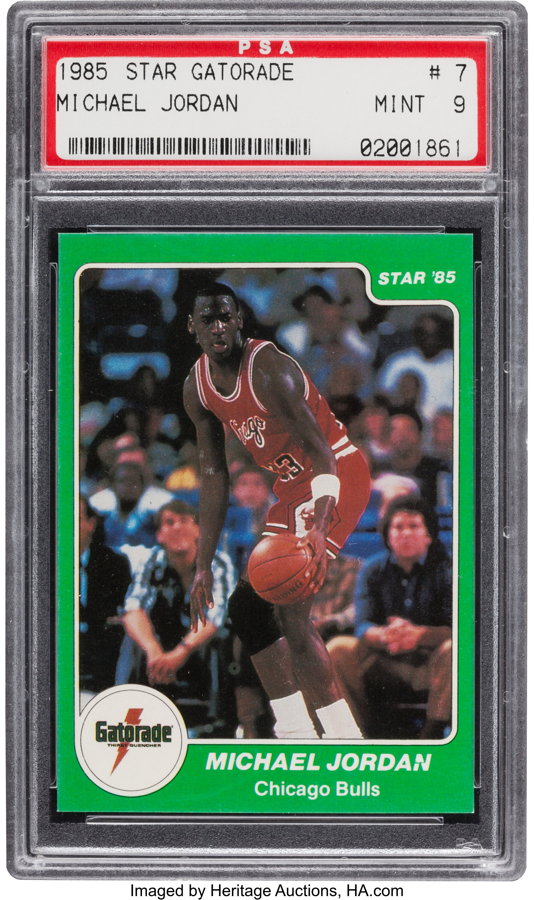 1985 Star Gatorade Michael Jordan PSA Mint 9 - Pop Two! ... | Lot ...