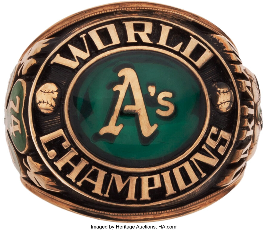 1974 Oakland Athletics World Series Championship Ring. Baseball