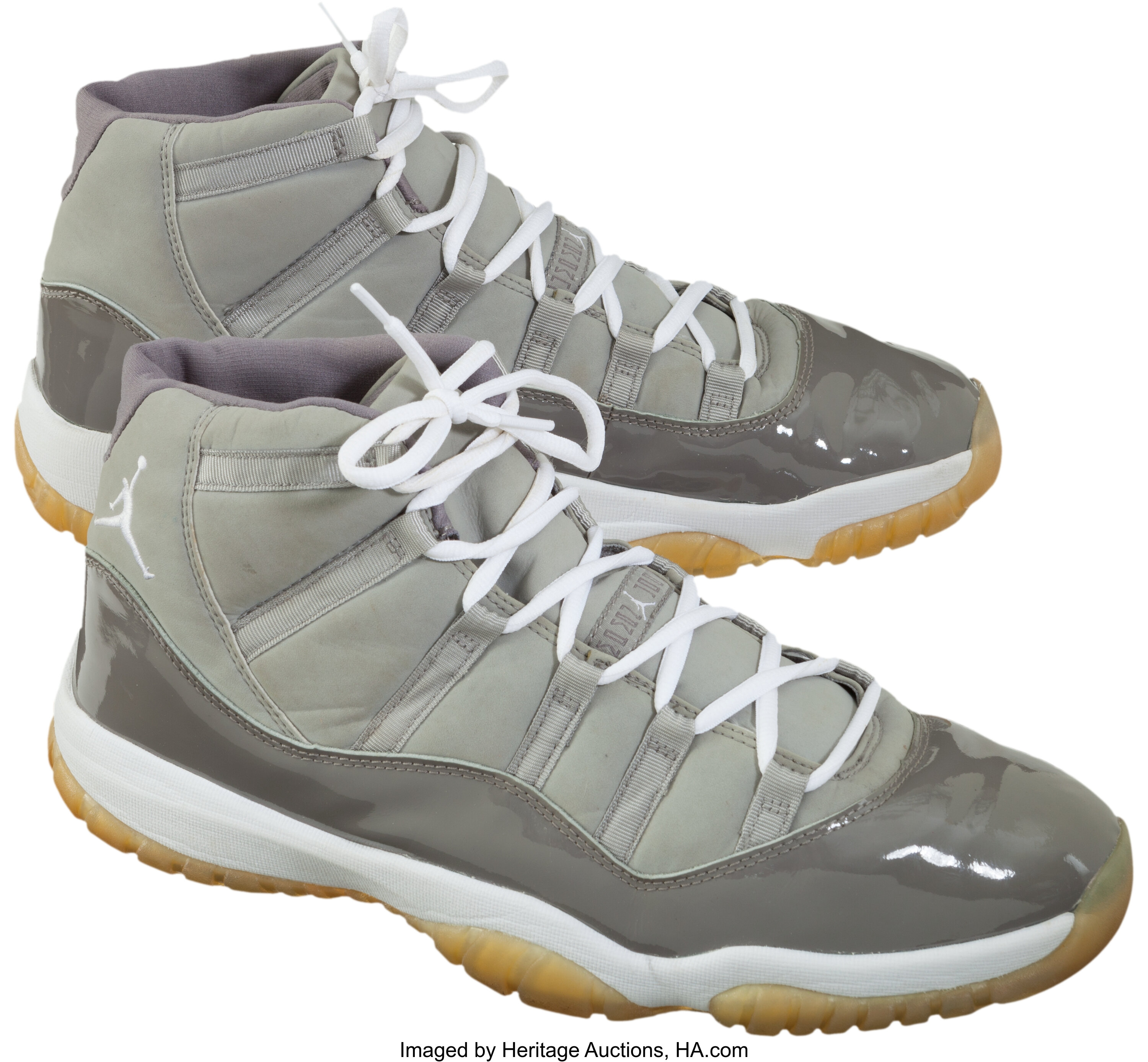 2002 Michael Jordan Game Worn Shoes Rare Cool Grey Air Jordan XI Lot 82490 Heritage Auctions