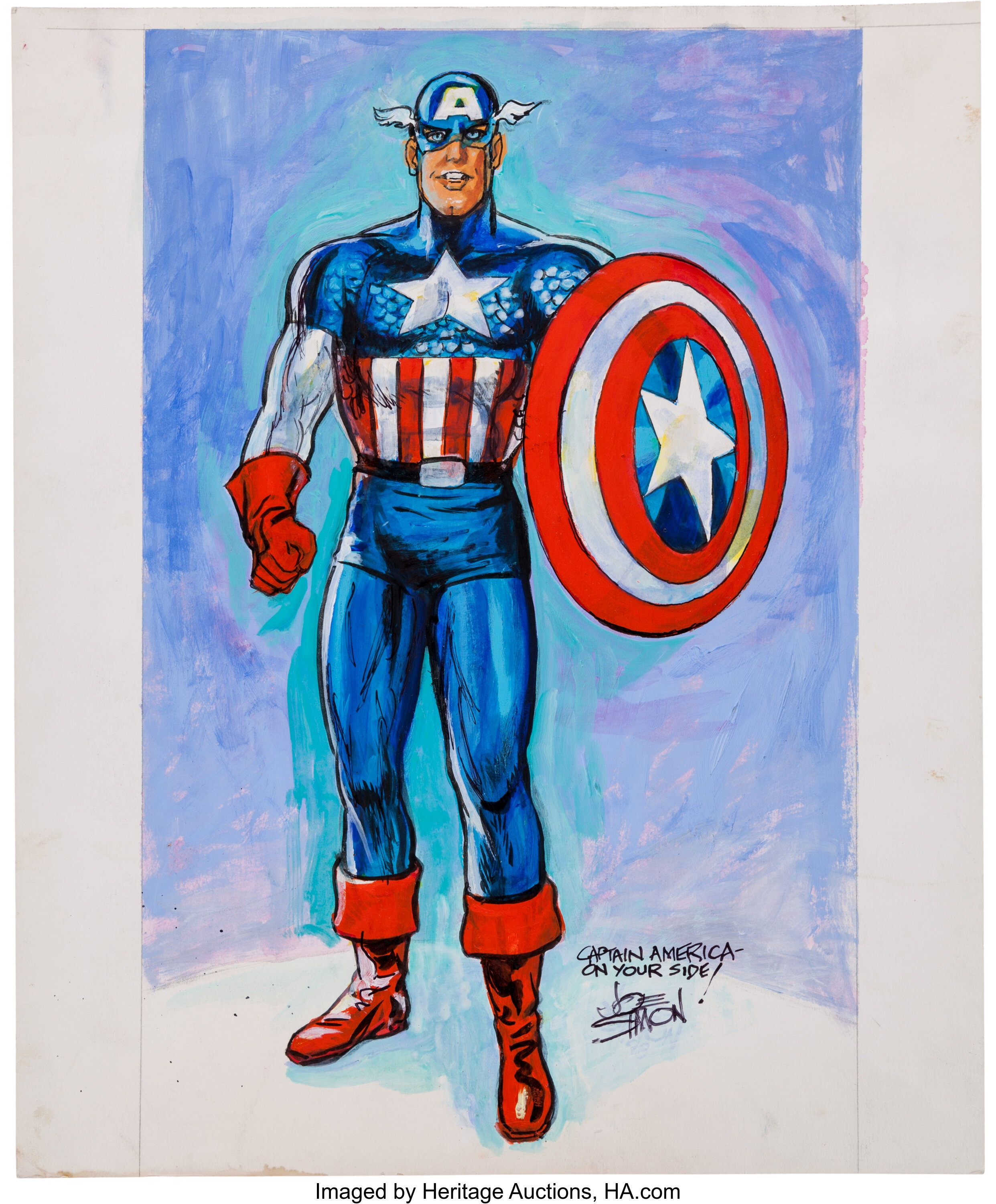 Joe Simon Captain America is on Your Side! Illustration Original | Lot ...