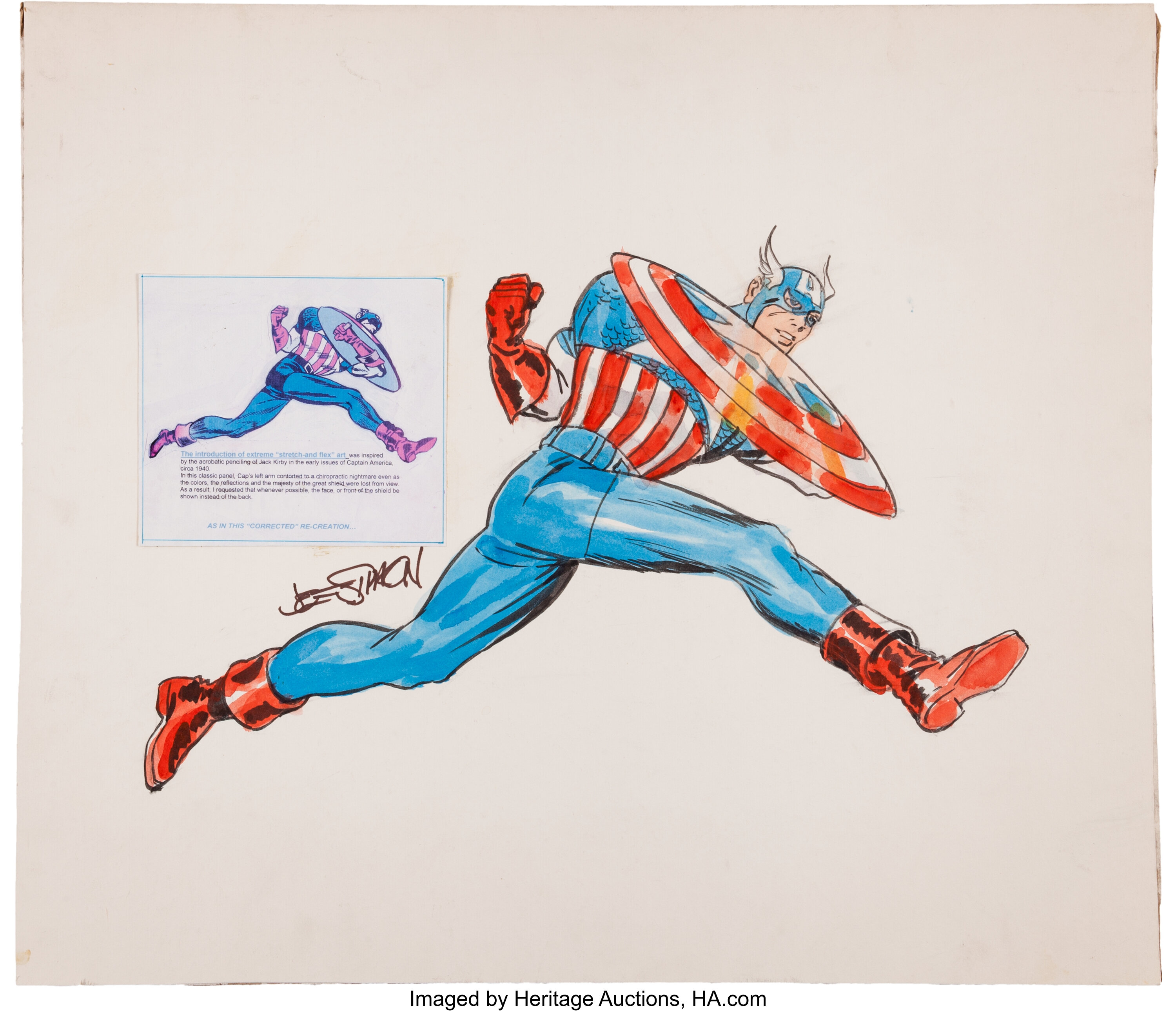 Joe Simon Captain America Illustration Original Art (undated).... | Lot ...