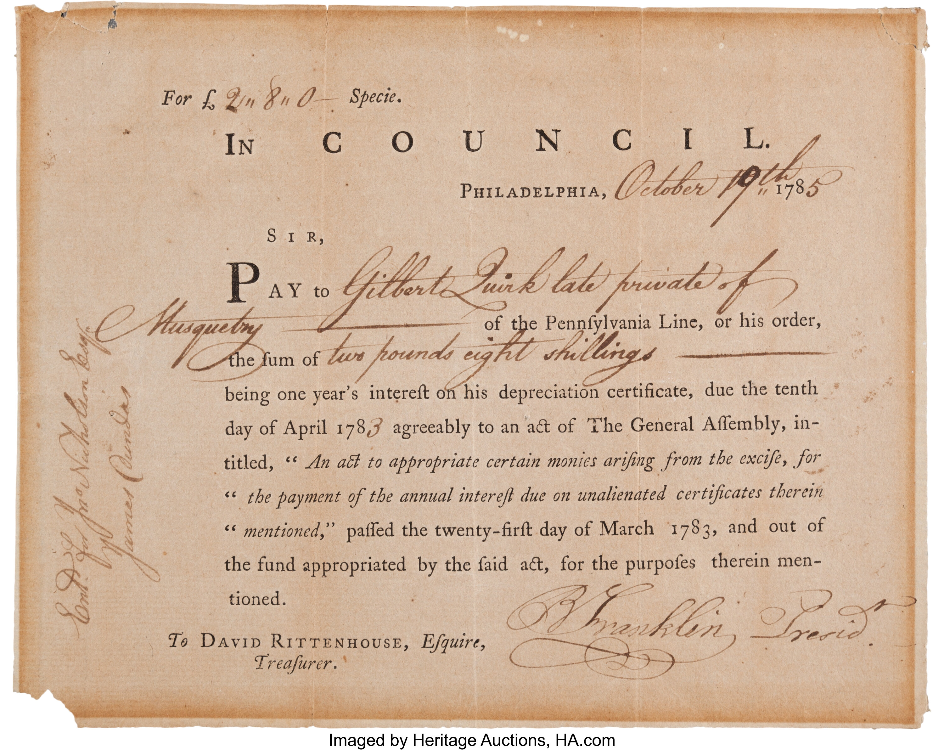 Interest Certificate