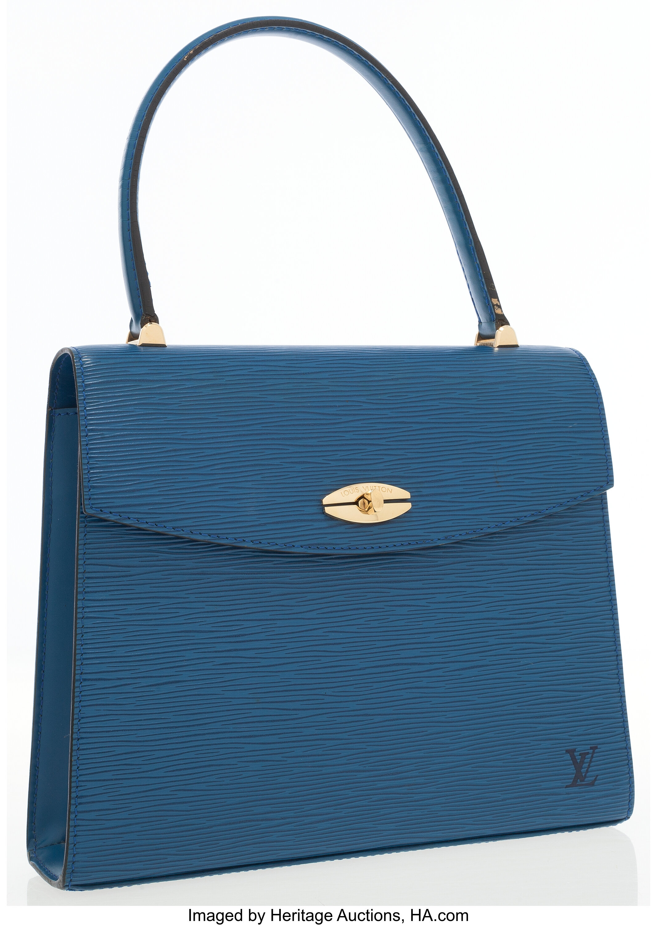 Sold at Auction: Louis Vuitton, Louis Vuitton Blue Epi Leather Noe