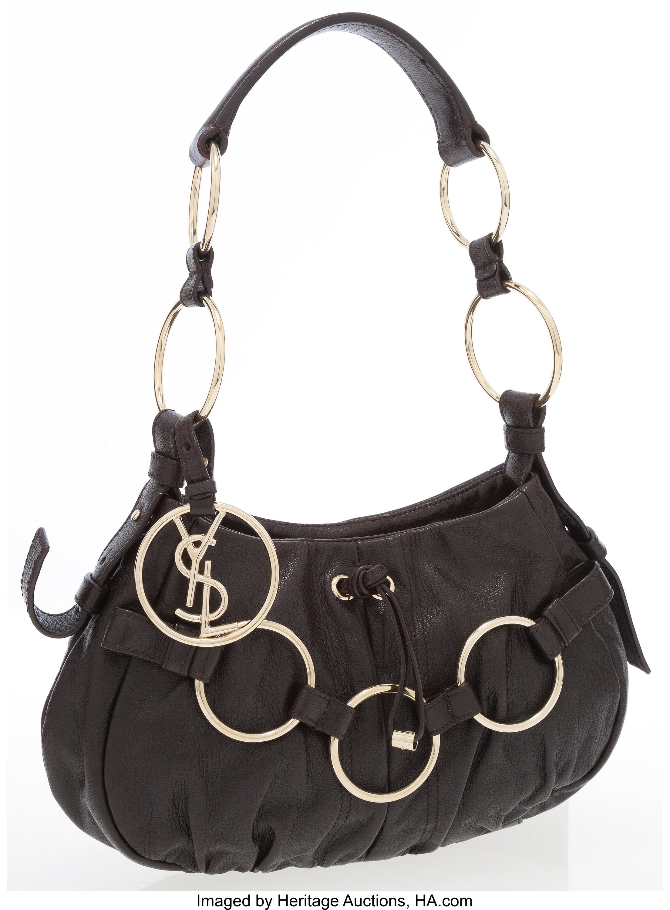 Yves Saint Laurent Leather Saharienne Bag - Neutrals Shoulder Bags