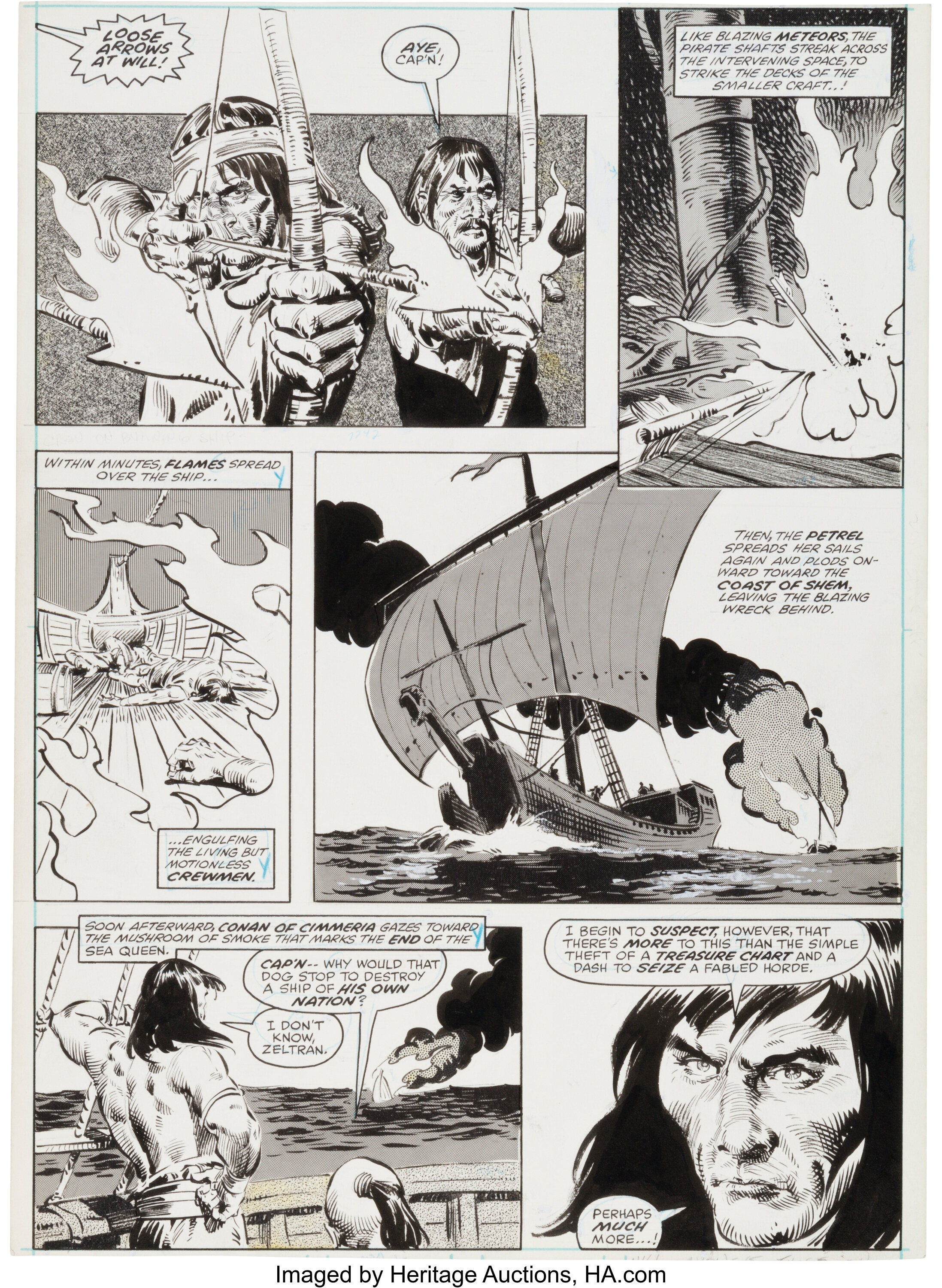 John Buscema and Tony DeZuniga The Savage Sword of Conan #40 Page | Lot ...