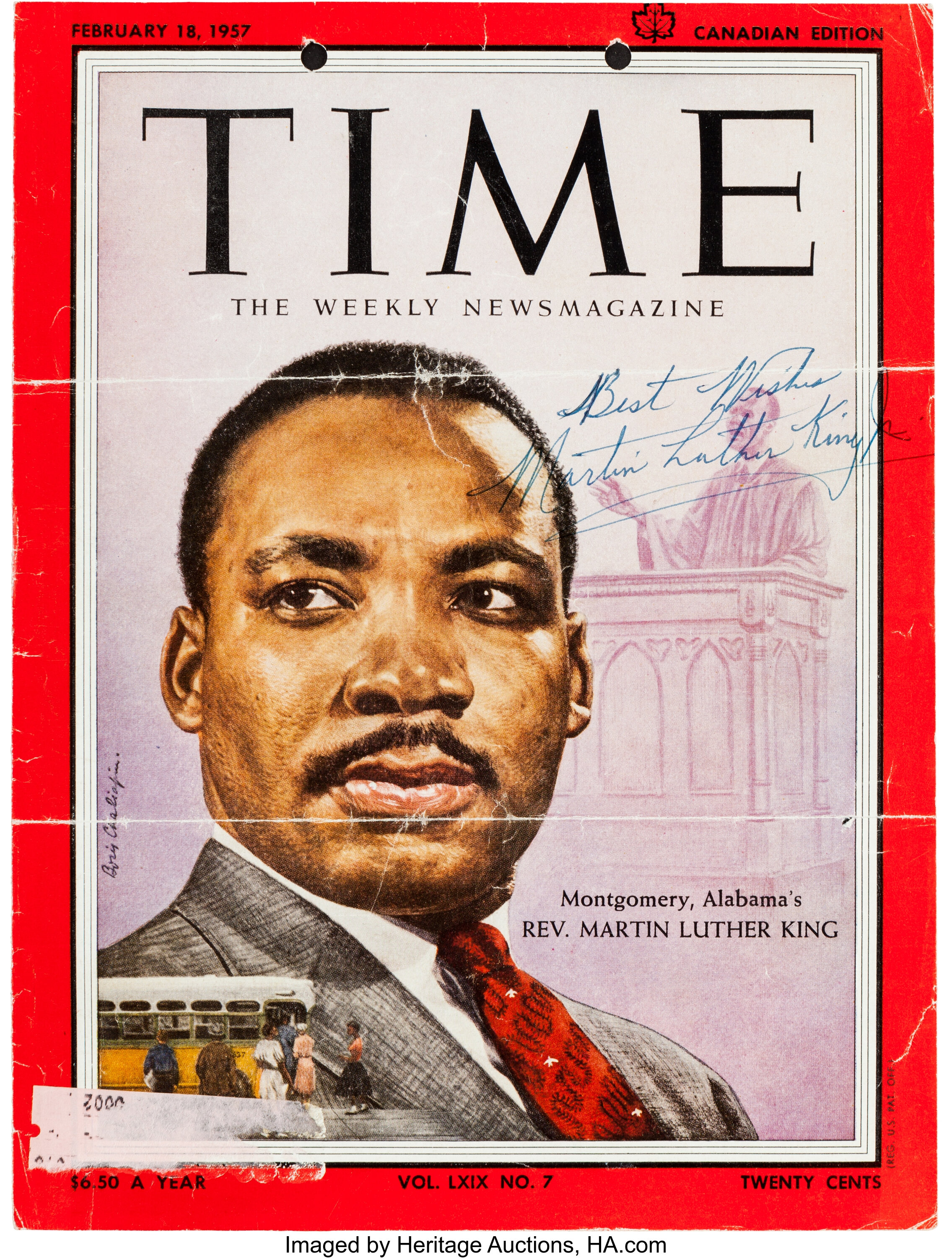 Martin Luther King Jr Time Magazine Cover Signed Autographs Lot Heritage Auctions